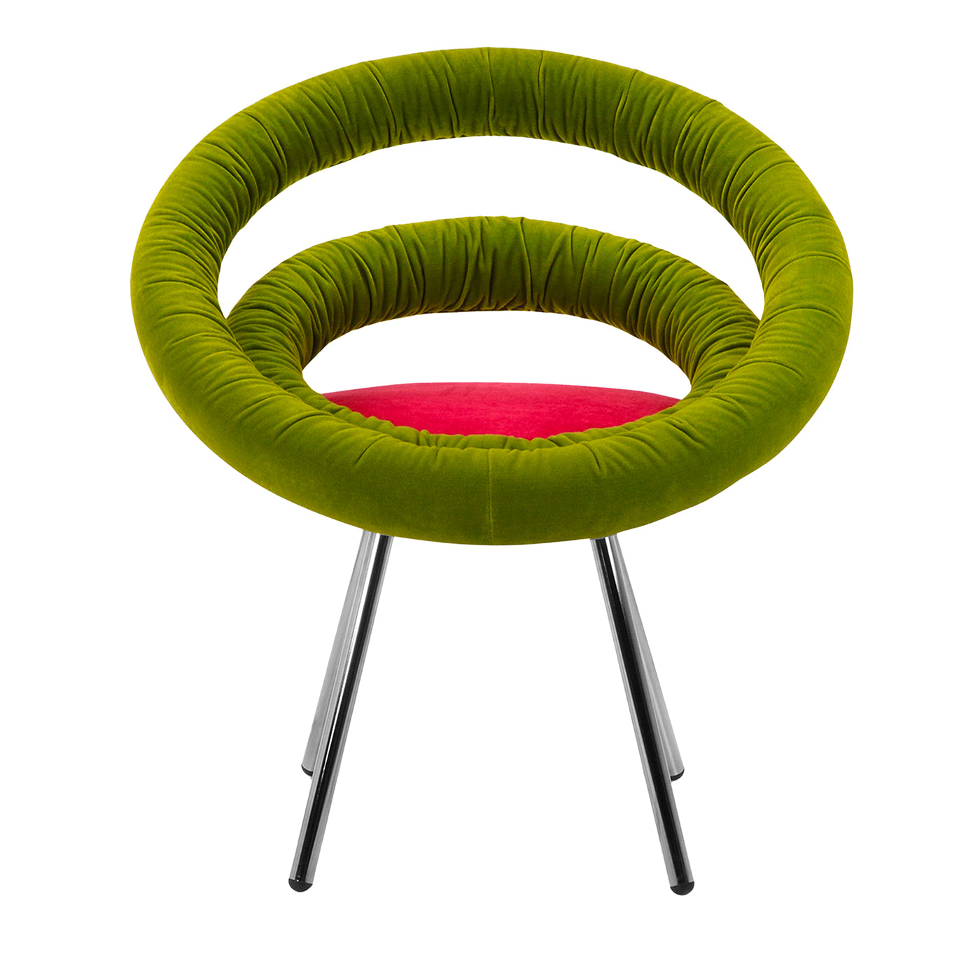 Circle Green & Red Armchair by Roberto Giacomucci & Nicola Cerasa - Main view