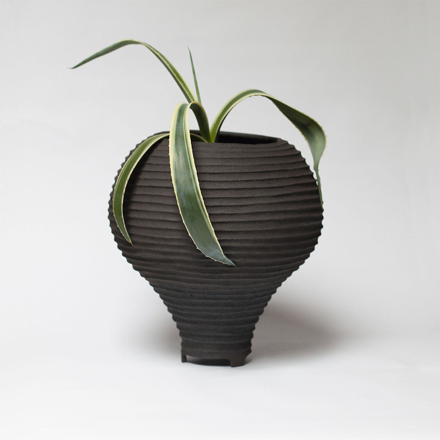 Favo Black Stoneware Vase - Alternative view 3