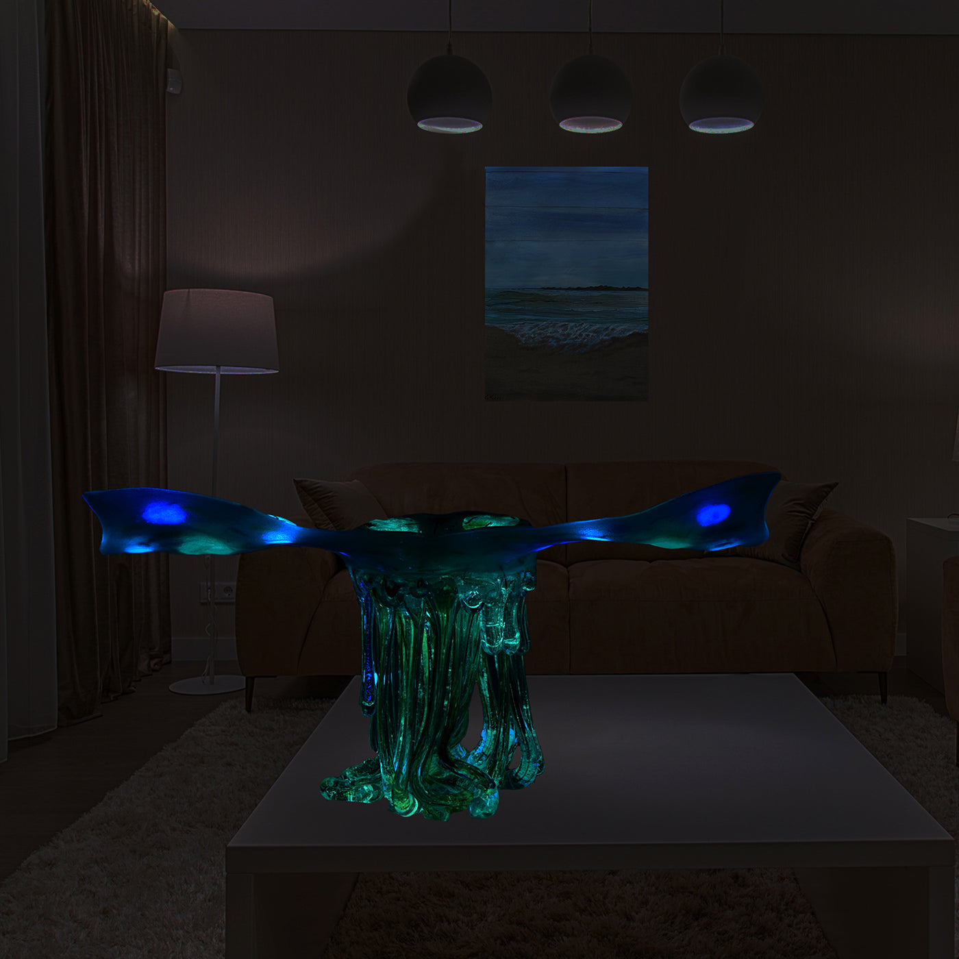 Centre de table sculptural Butterfly Fluorescente - Vue alternative 5