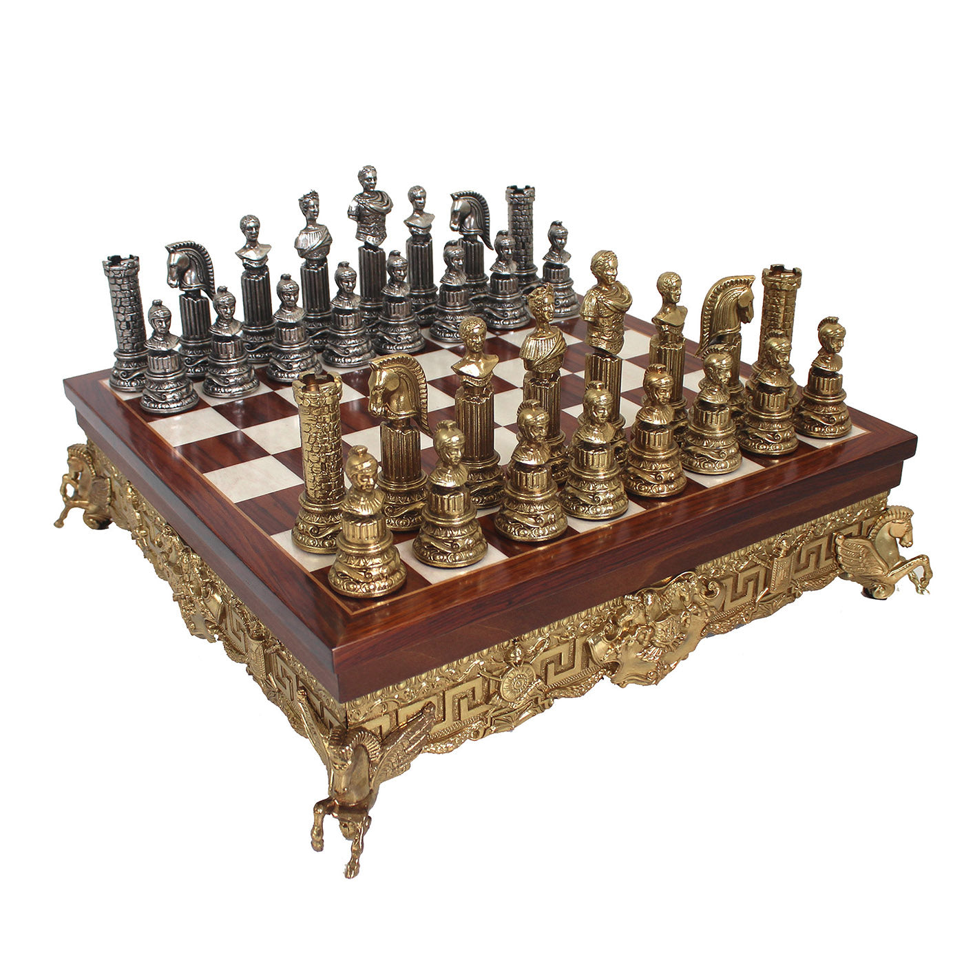 Impero Romano Metal Chess Set in Brown Italfama | Artemest