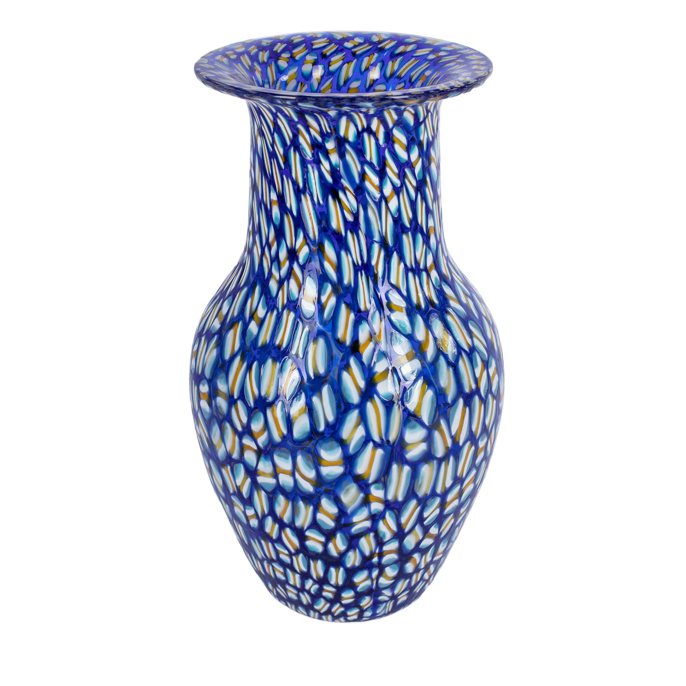 Blaue und gelbe Murrina-Vase - Hauptansicht
