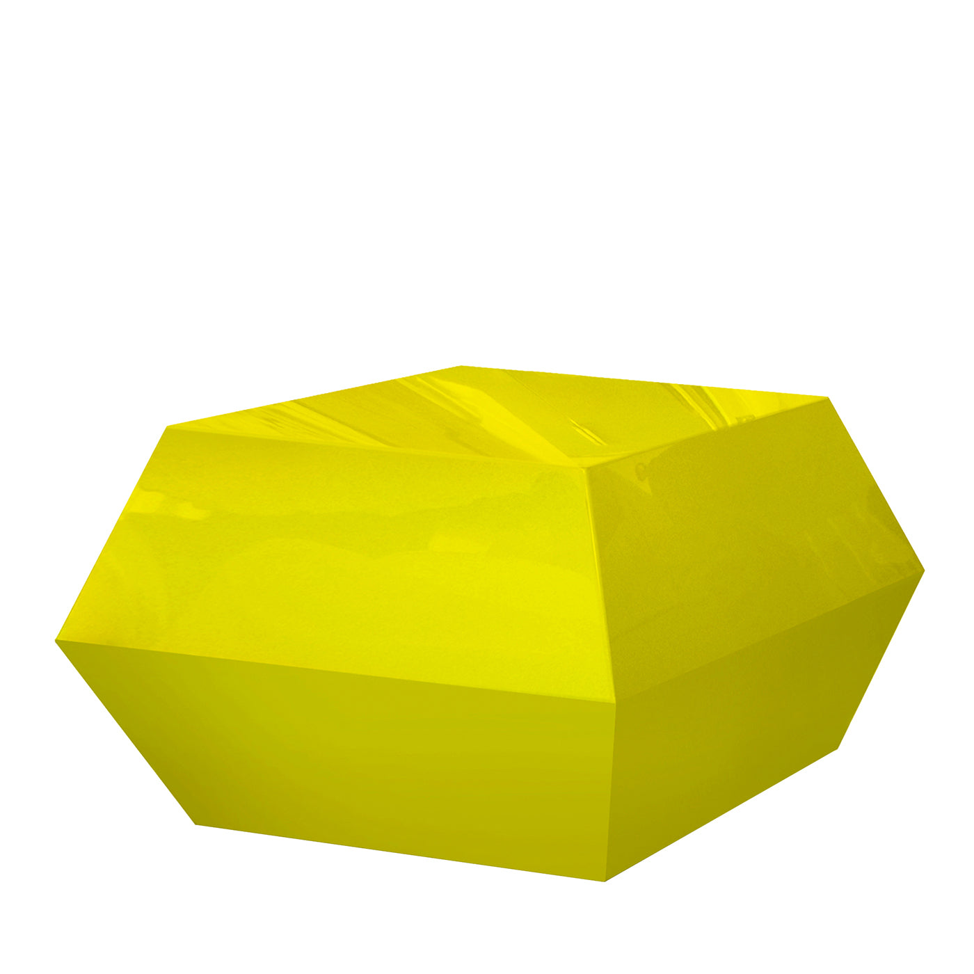 Tavolino giallo a forma di diamante Pop & Op di Carlo Rampazzi - Vista principale