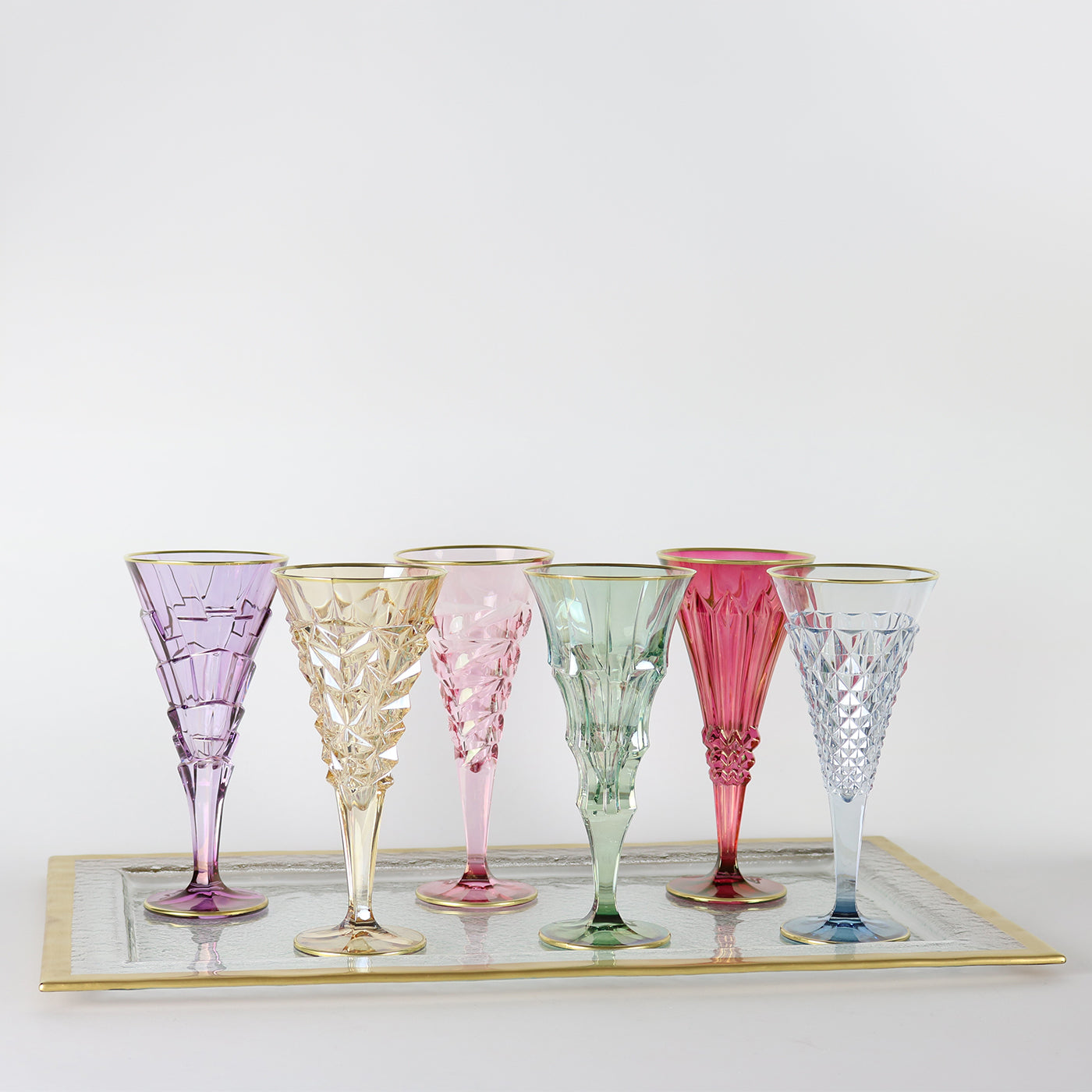 Six Set of 6 Multicolor Champagne Flutes - Alternative view 1