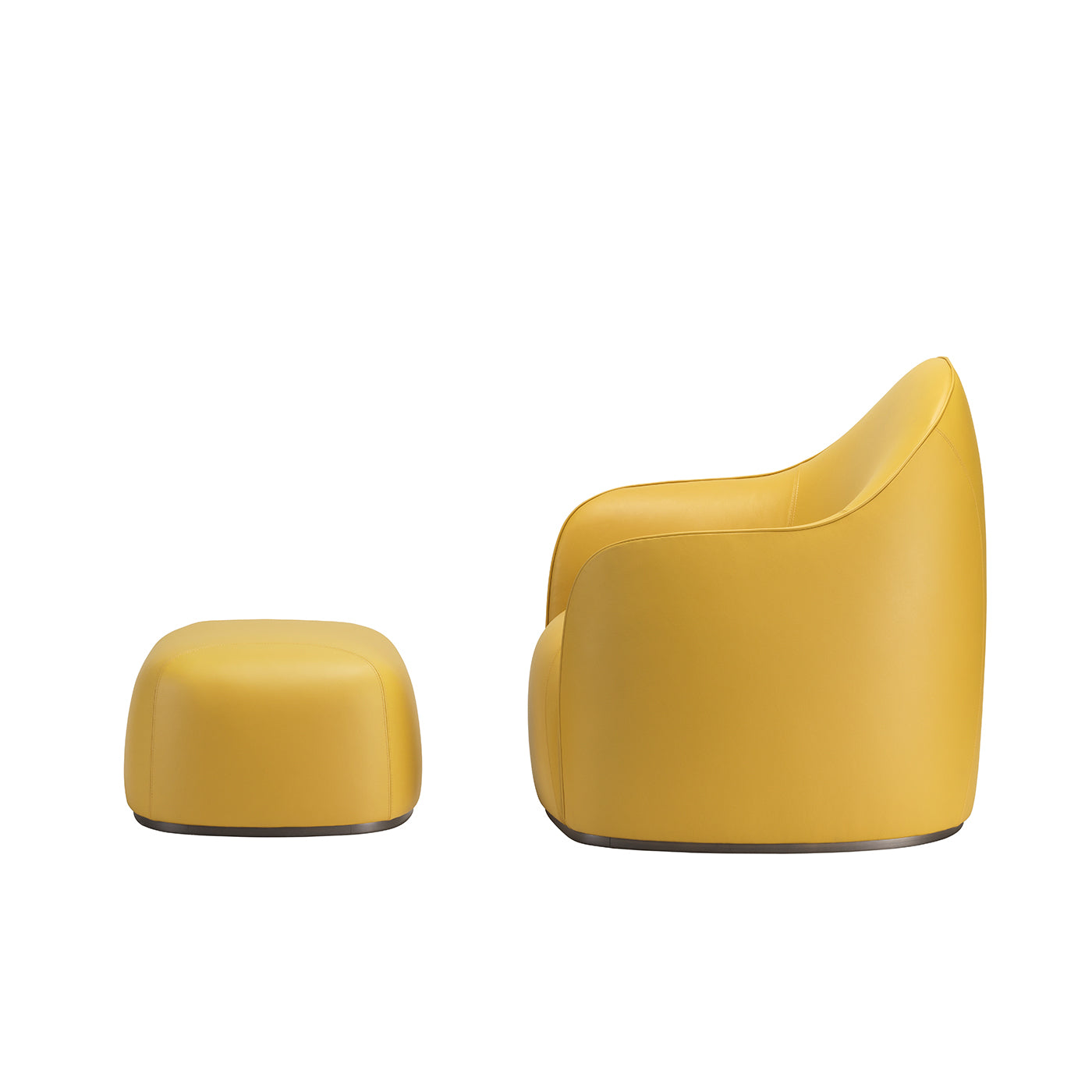 Sweet Set of Mustard Armchair and Pouf by Elisa Giovannoni - Alternative view 2