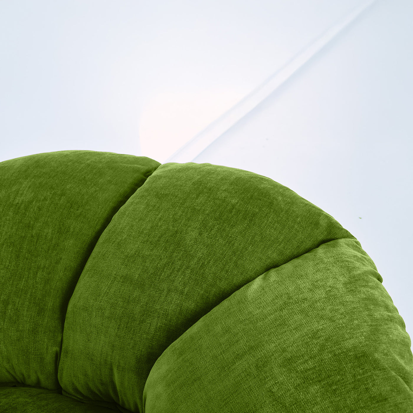 Twelve Round Moss Green Velvet Armchair - Alternative view 1