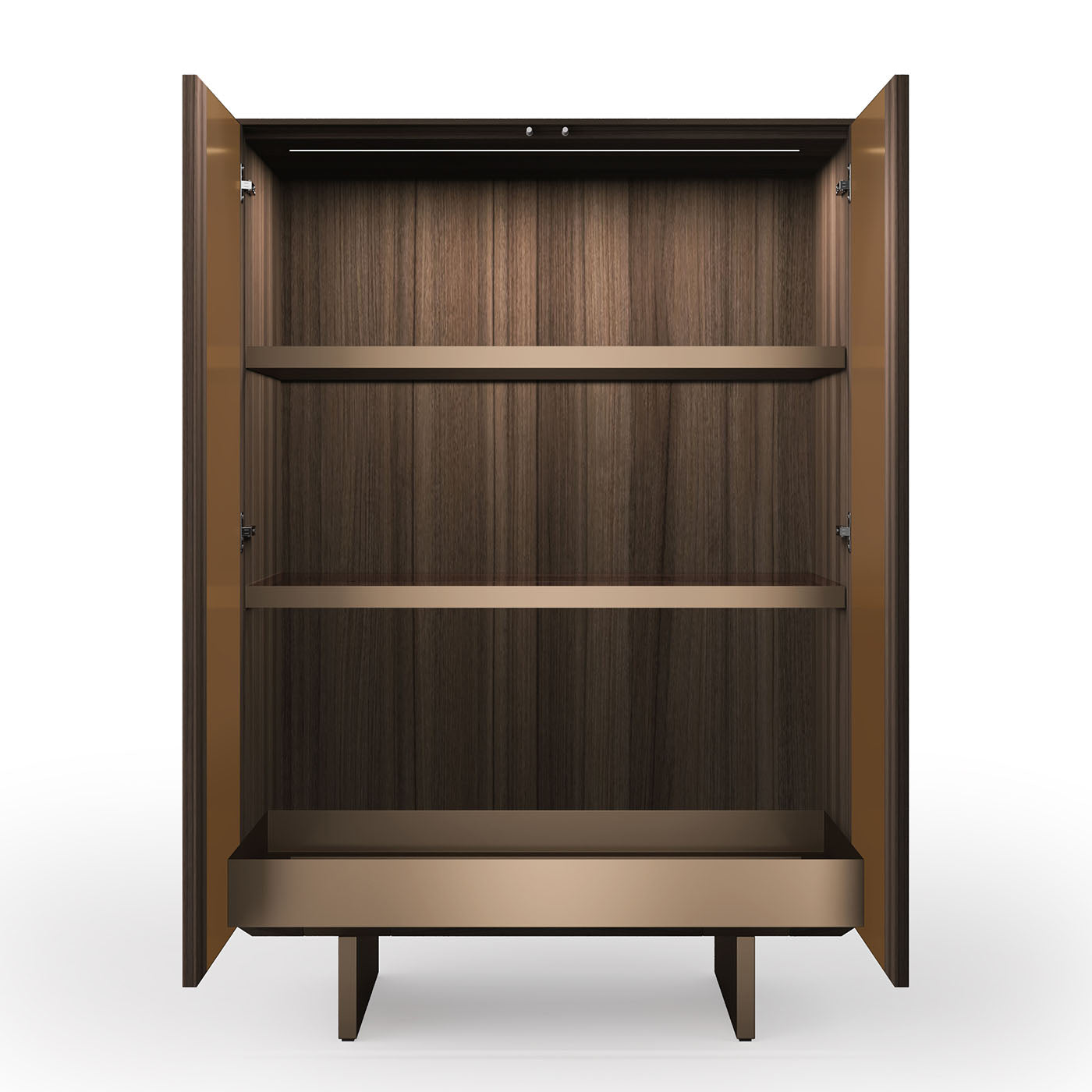 Solferino Canaletto walnut burnished bronze liquid metal doors sideboard - Alternative view 2