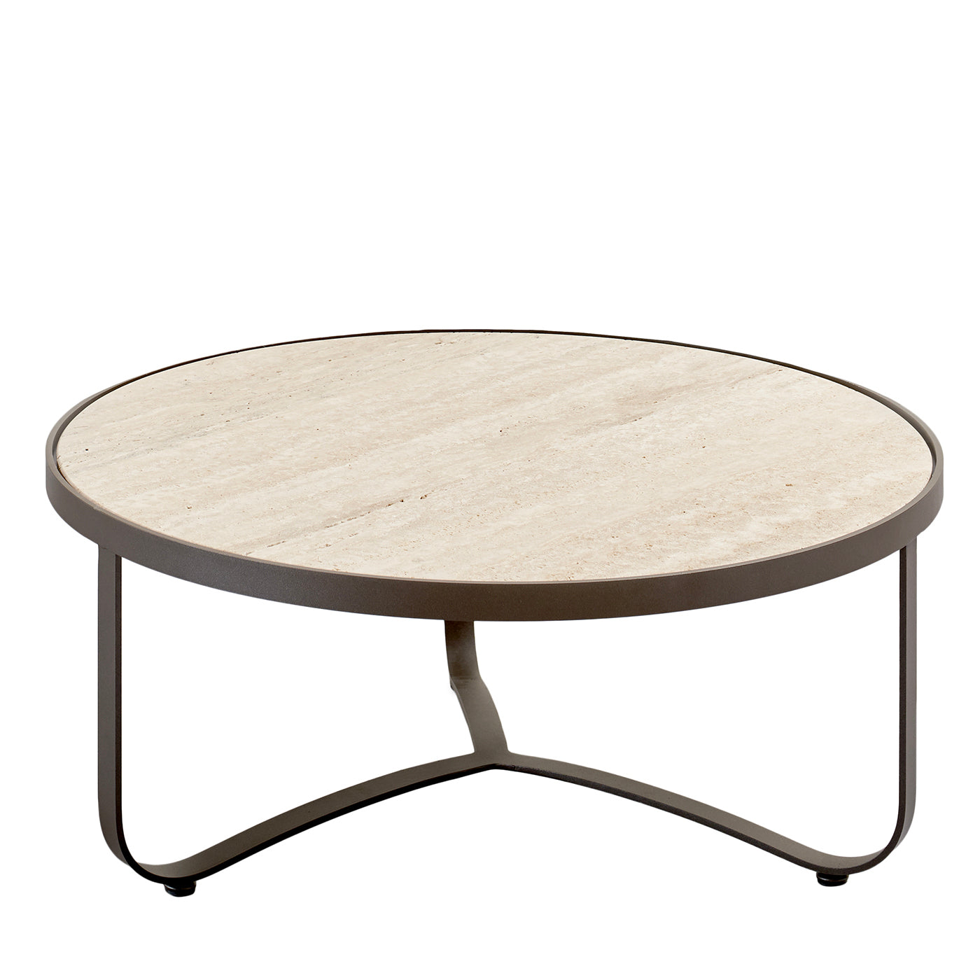 Amalfi Gray Round Coffee Table by Studio 63 in Stainless Steel - Main view