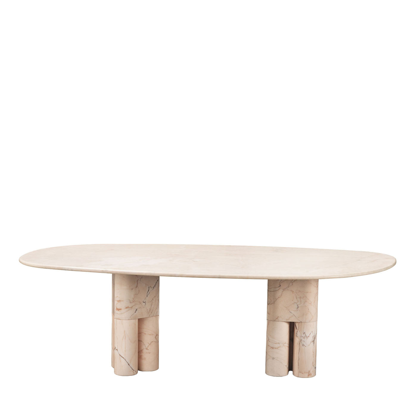 Tria Irregular Pink Portugal Marble Dining Table by L. Bozzoli - Main view