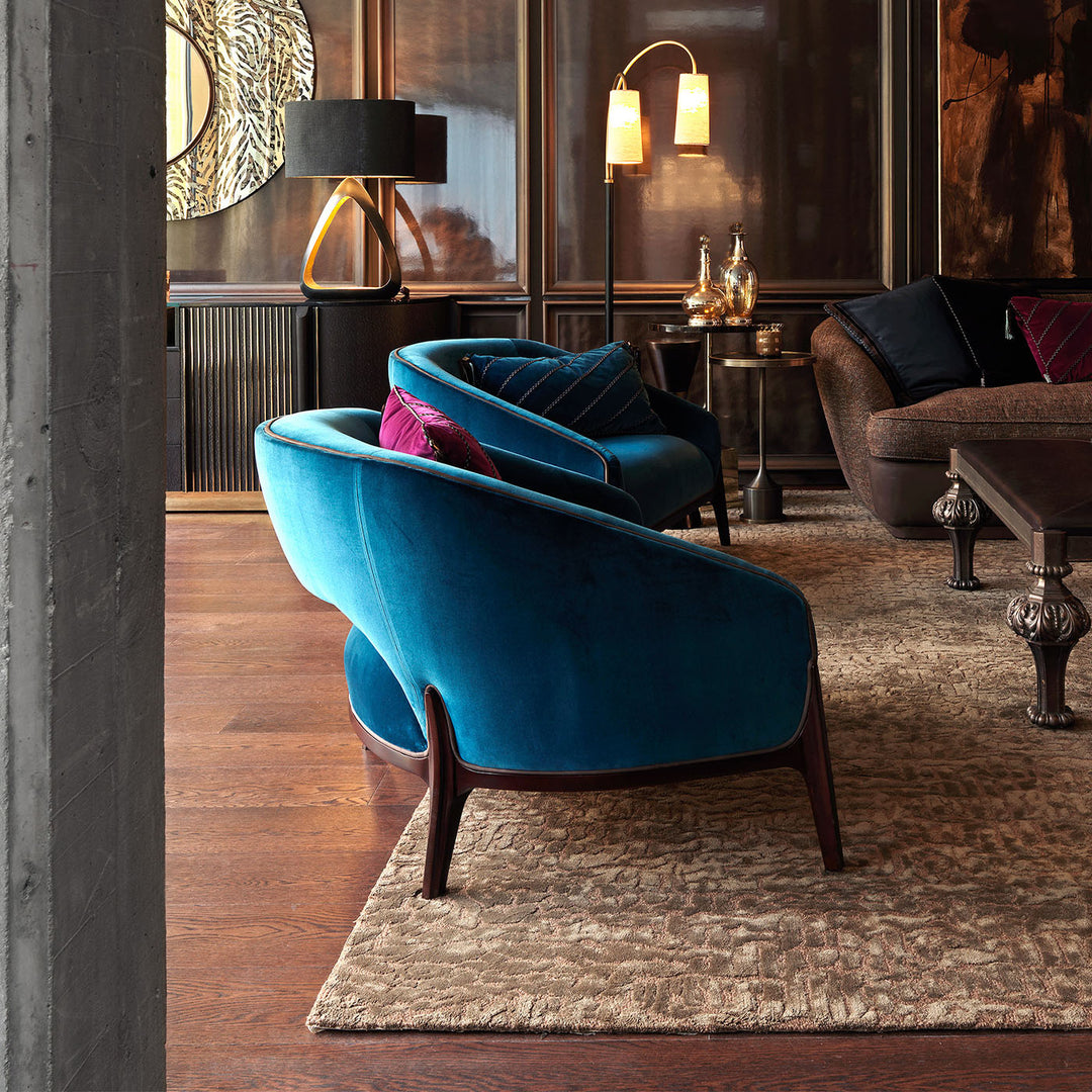 Blue Velvet Lounge Chair Provasi | Artemest