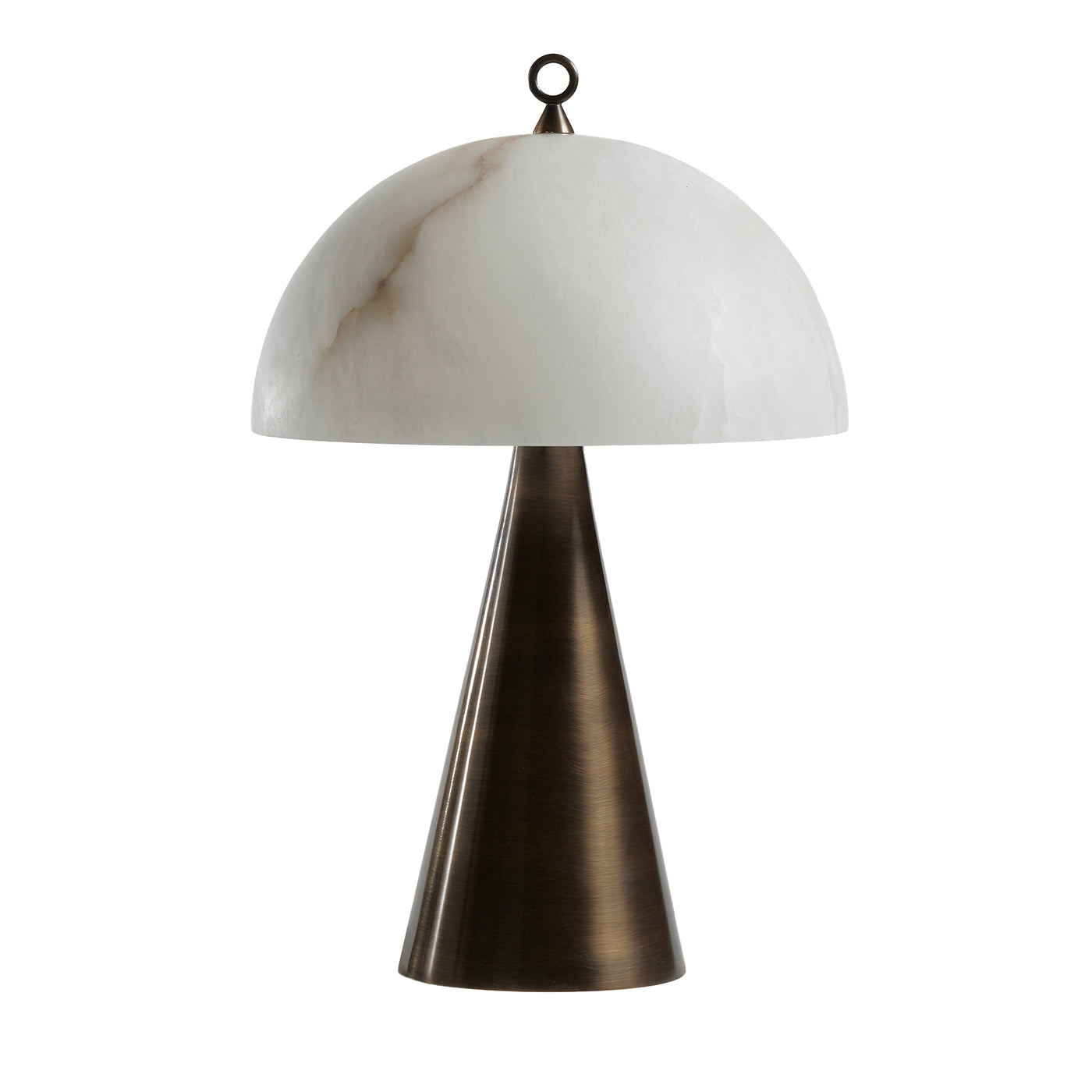 Funghetto Brushed Bronze and Alabaster Table Lamp - Main view
