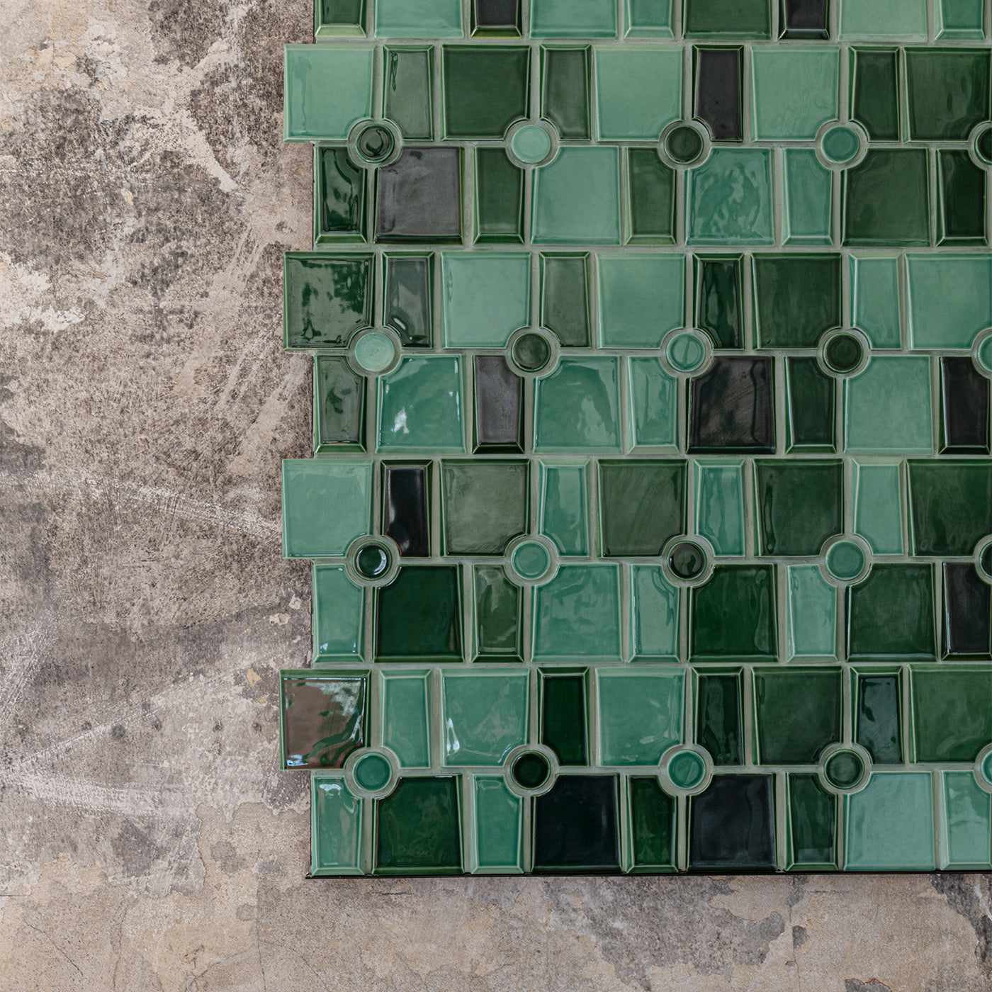 Maya 5 Green Mosaic Wall Covering by Giacomo Totti - Alternative view 1