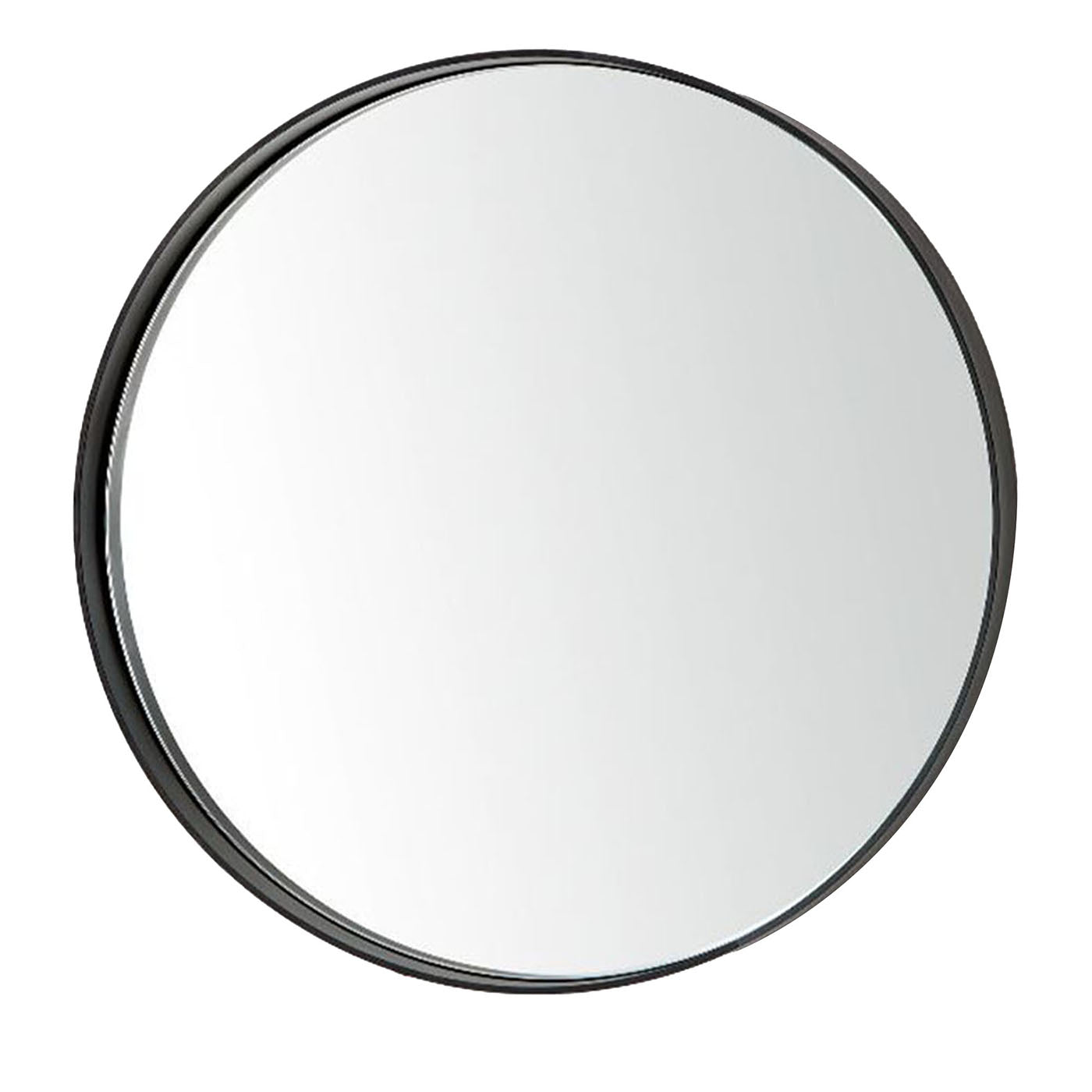 Specchio rotondo in ferro nero lava grigio Dorian - Vista principale