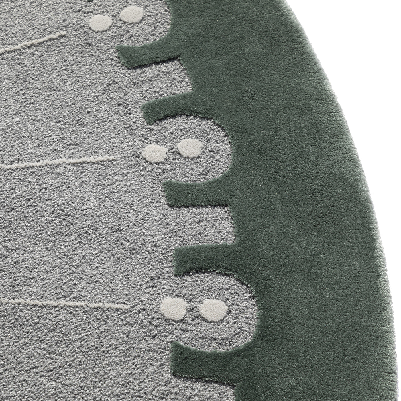 CoDeco Round Gray & Green Wool & Tencel Rug by Marcante-Testa #1 - Alternative view 1