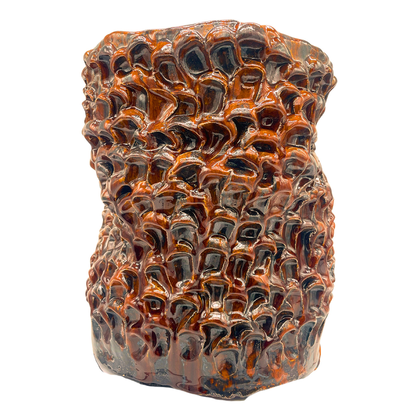 Storto Onda Series Warm Caramel Ceramic Vase - Alternative view 1