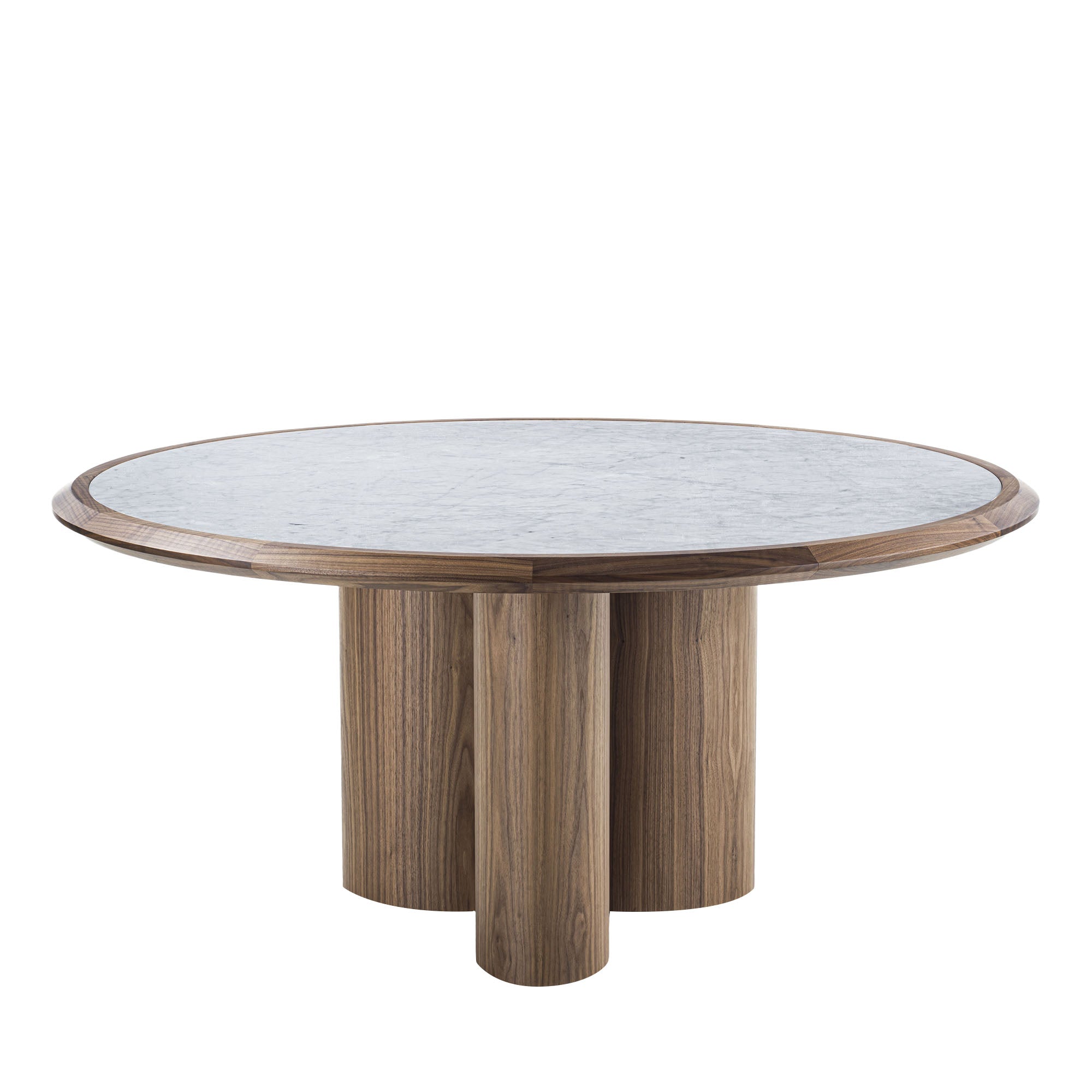 Diamantener Tisch mit Carrara-Marmorplatte - Hauptansicht