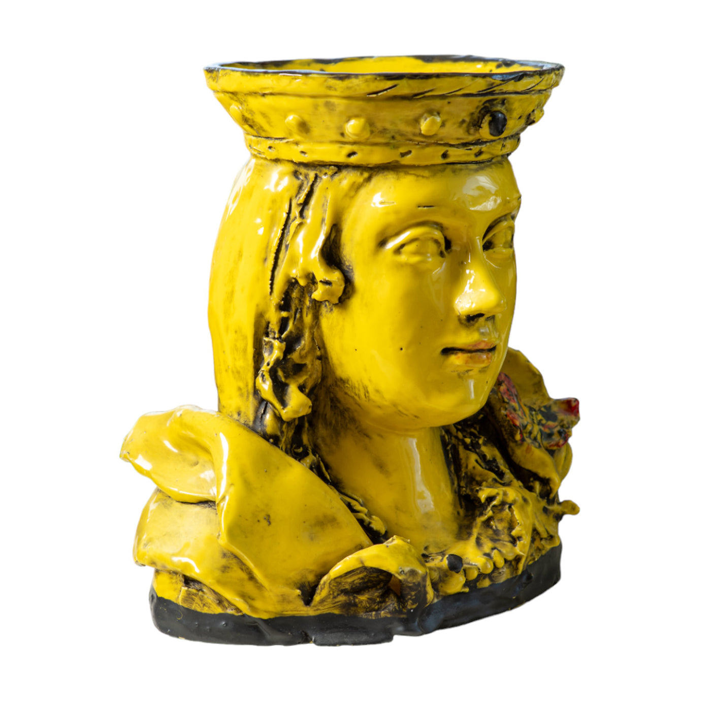 Tuffo Nel Giallo con Farfalla Anthropomorphe Vase aus gelber Keramik - Alternative Ansicht 1