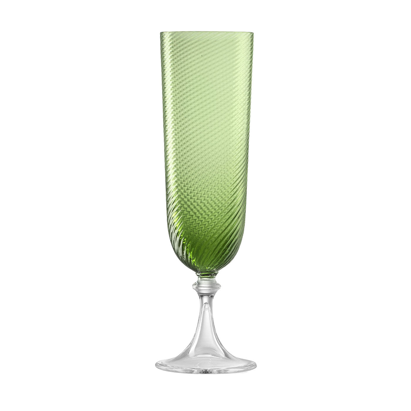 Soraya Green Twisted Glass Flute - Main view
