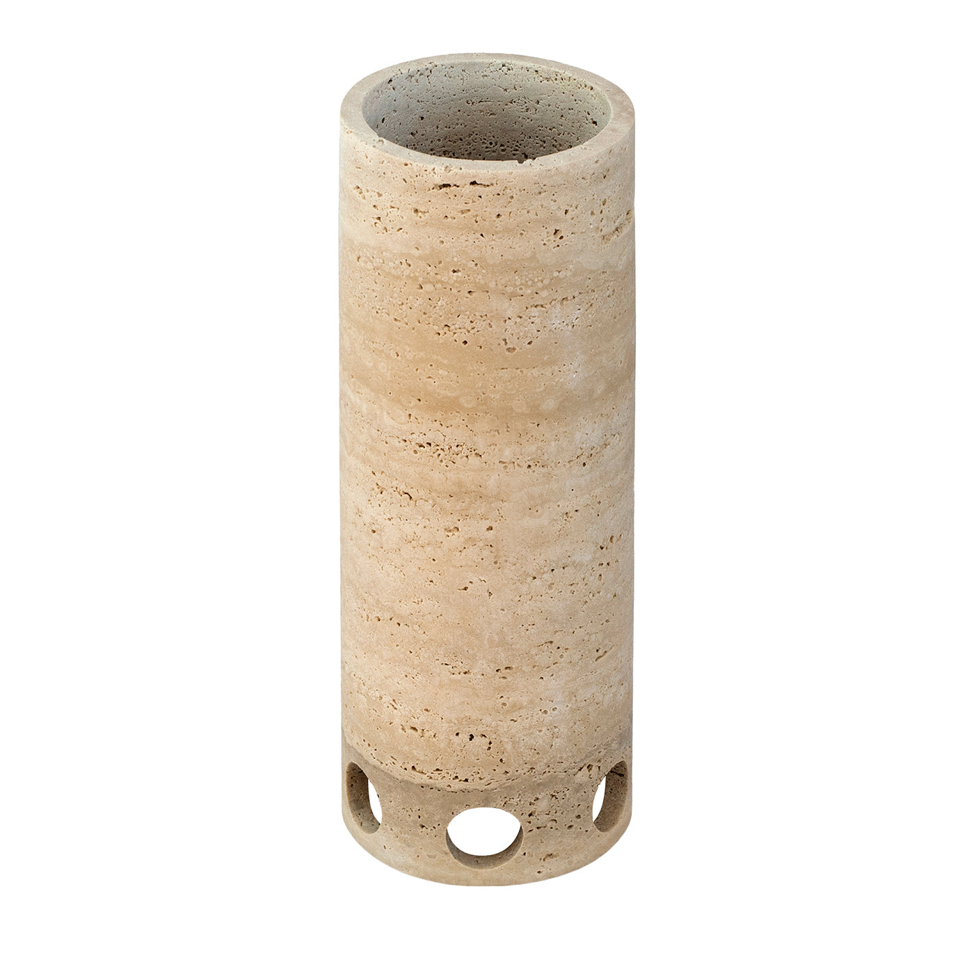 Hochsatinierter Marmor Travertino Kolosseum Vase - Hauptansicht