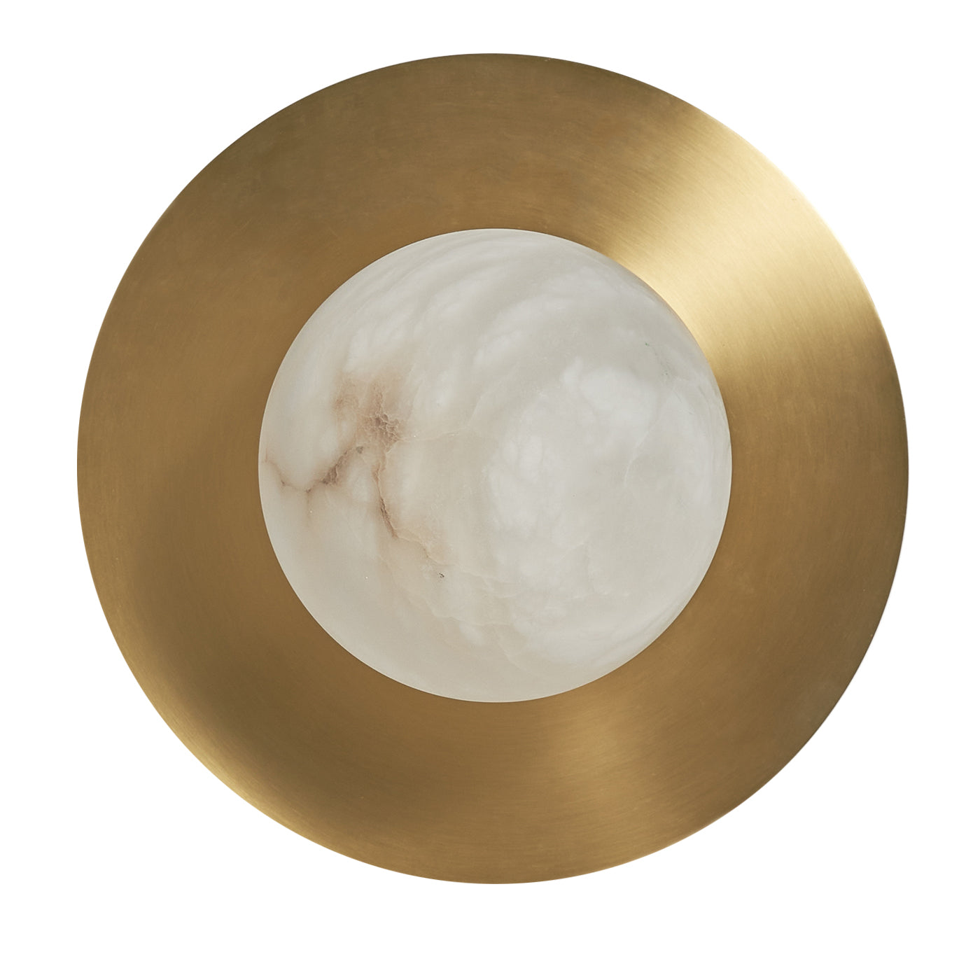 "Mini Alabaster Moon" Wall Sconce in Satin Brass - Main view