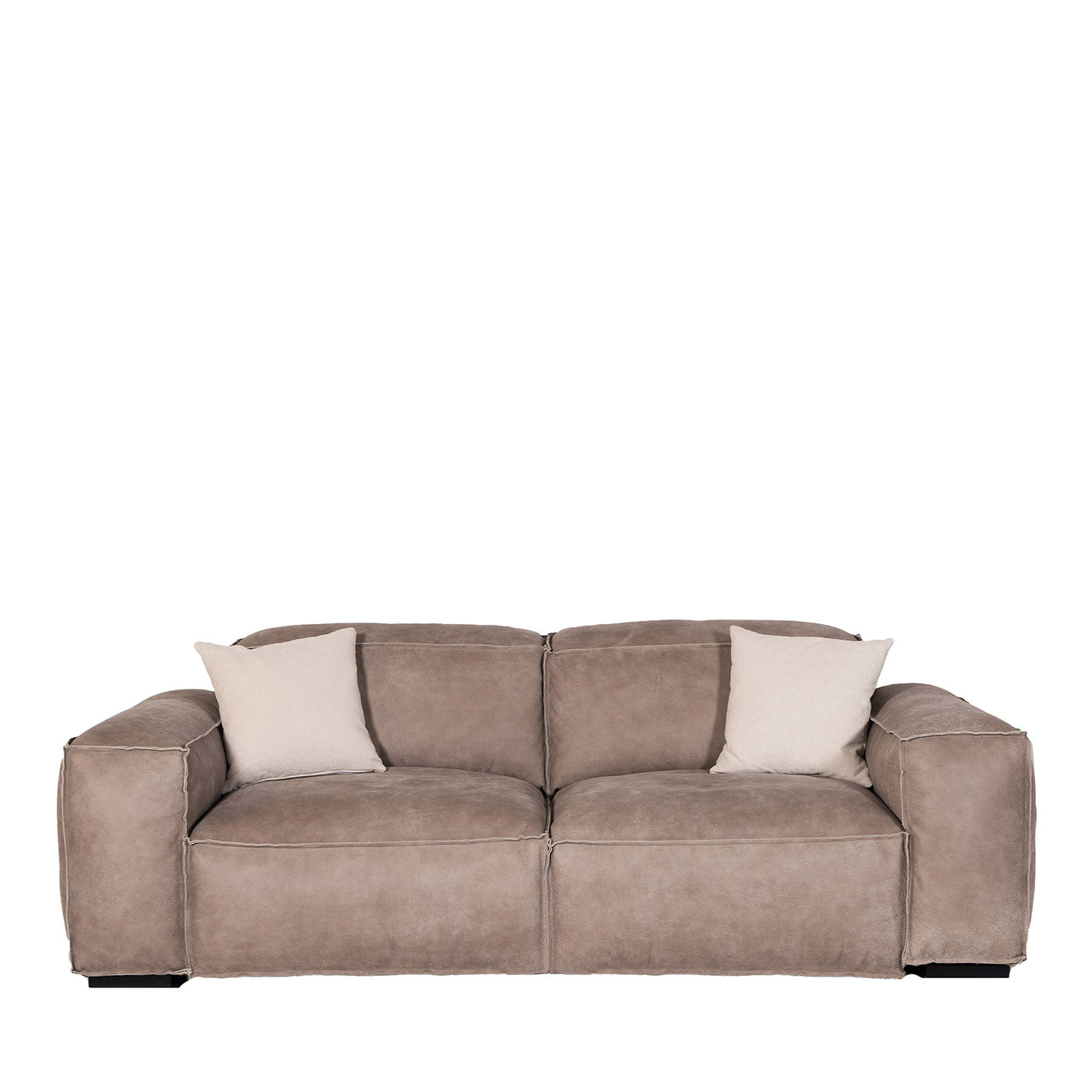 Placido 2 Seater Sofa in Gray Leather  - Main view