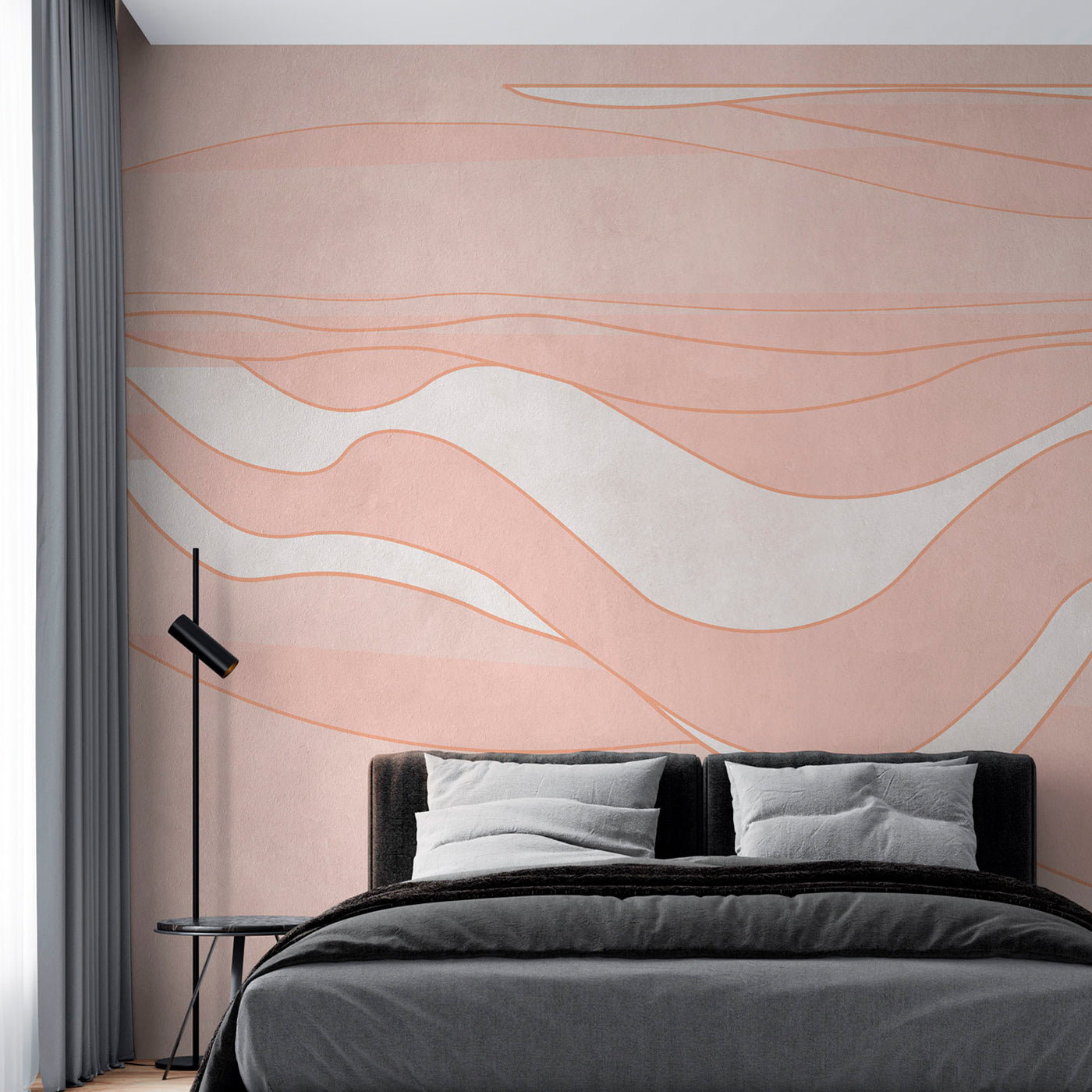 Pink Deep Wave textured wallpaper - Alternative view 2