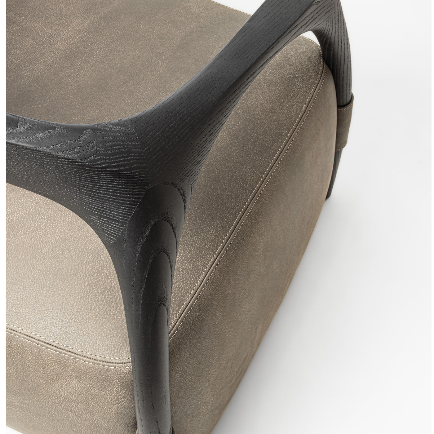 Chassis Black Ash Solid Wood Armchair & Leather Upholstery - Alternative view 5