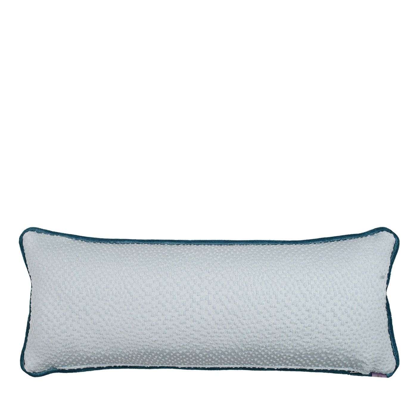 Light Blue Longue Cushion in Jacquard Fabric and Linen Velvet - Main view