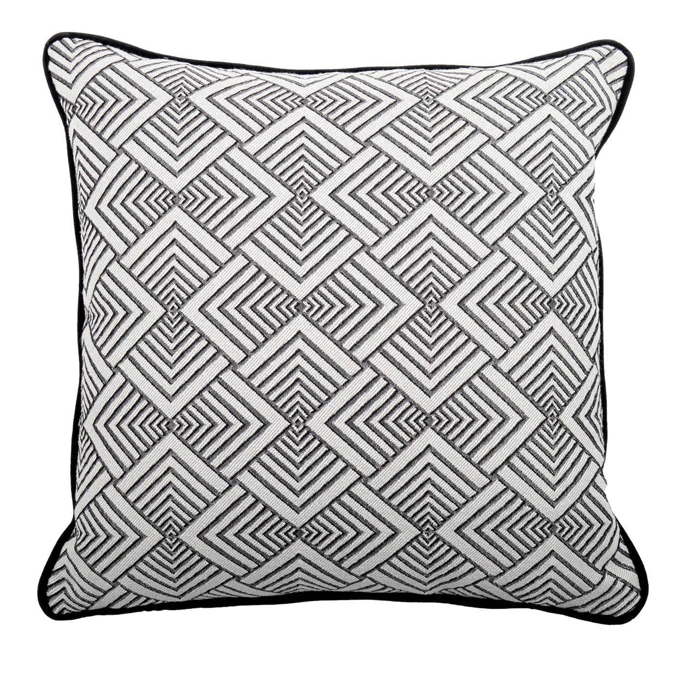 Square Carrè Cushion in Hypnose Deco Jacquard Fabric - Main view