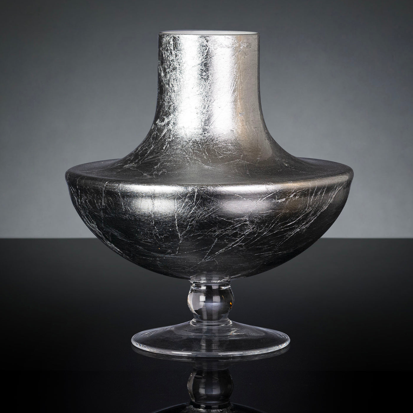 Vaso decorativo Giunone in foglia d'argento - Vista alternativa 4