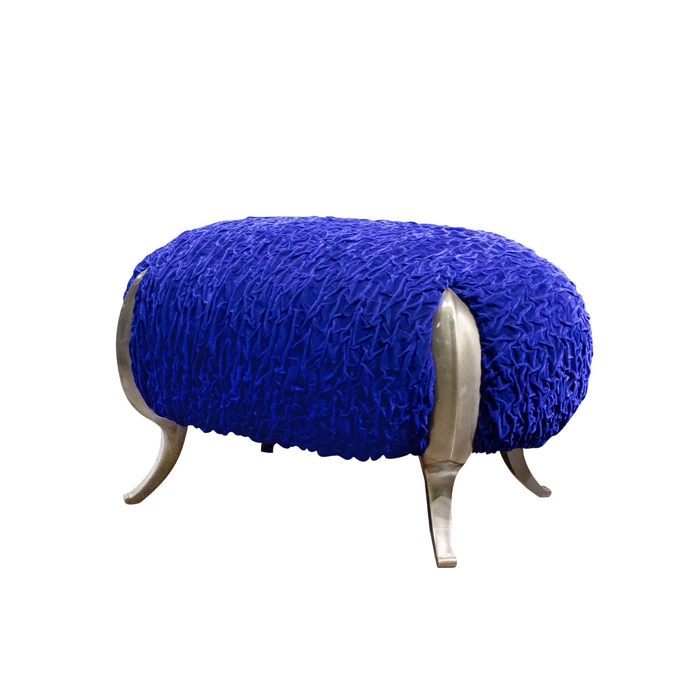 Pouf en velours bleu Bague de Carlo Rampazzi - Vue alternative 1