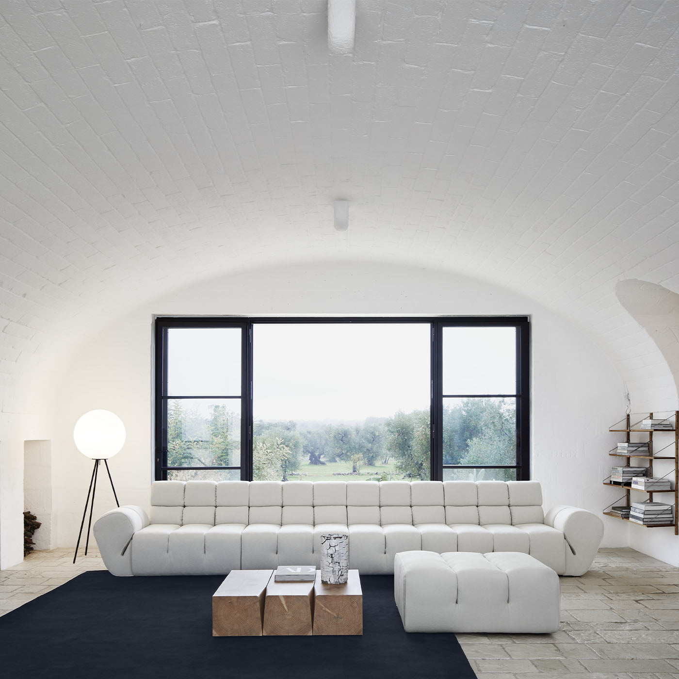 Palmo White Pouf by Emanuel Gargano - Alternative view 3