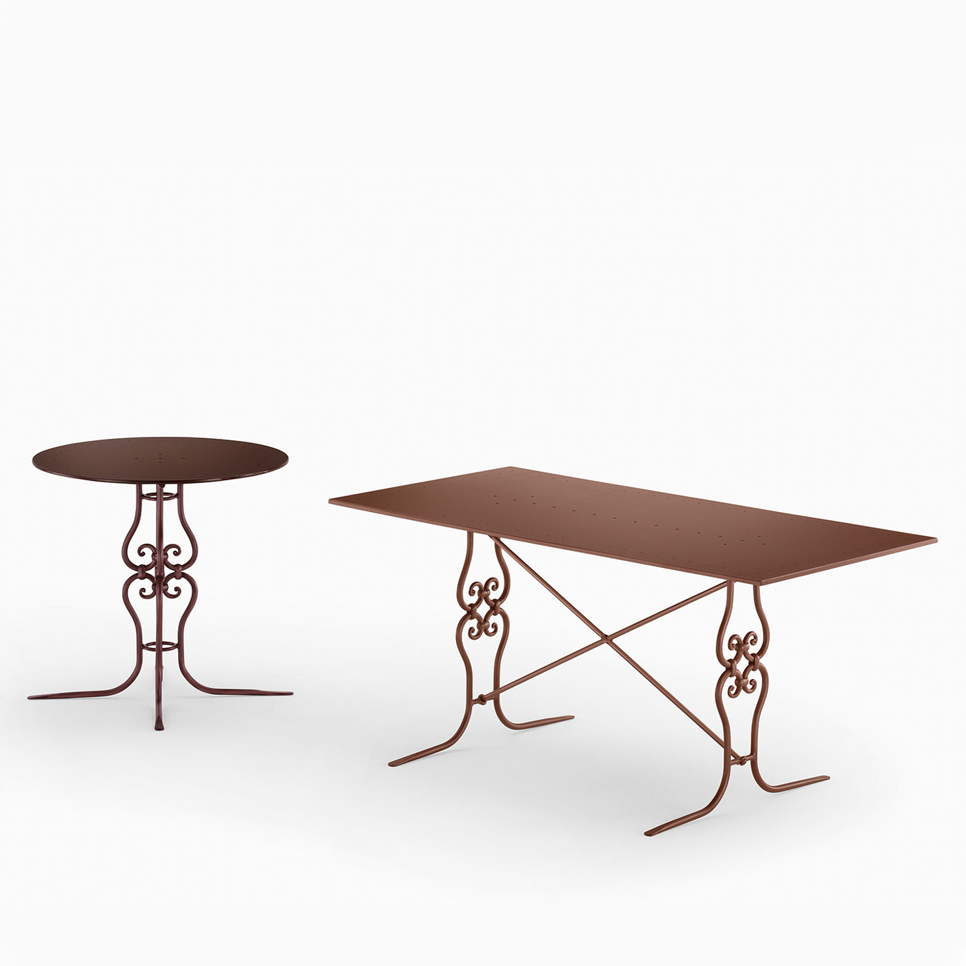 Ramorama Rechteckiger Tisch aus Schmiedeeisen in Hellbraun - Alternative Ansicht 1