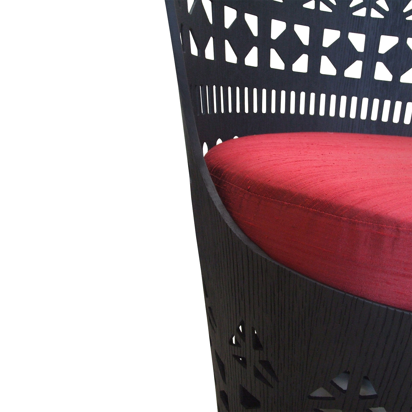 Dogon SH brown plywood with red fabric cushion armchair - Alternative view 1