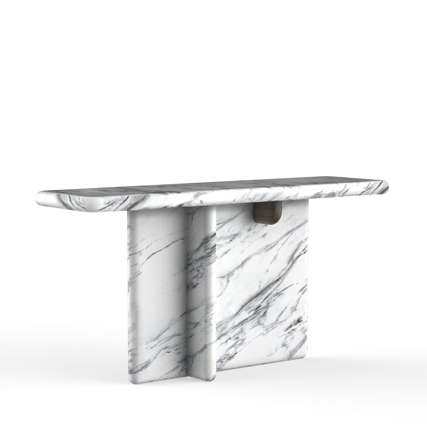 Ville Marble With Wengè Stained Oak Detail Console - Alternative view 1