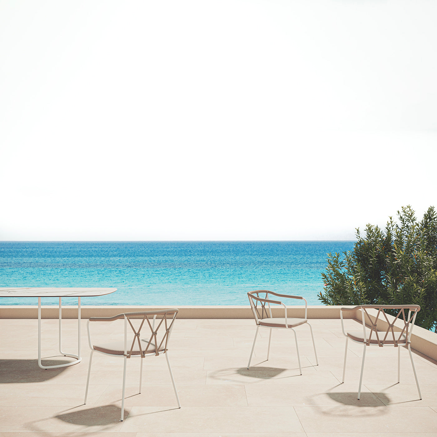 Scala Small Beige Outdoor Chair by Marco Piva - Alternative view 2