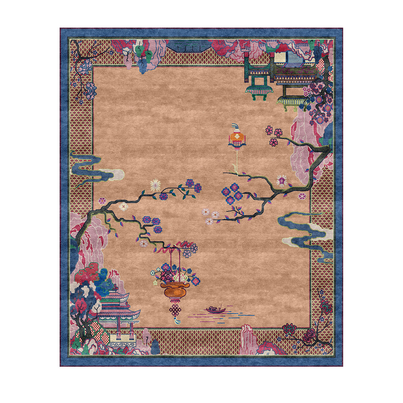 Chinoiserie Collection Riverhouse Spring Garden Rug - Main view