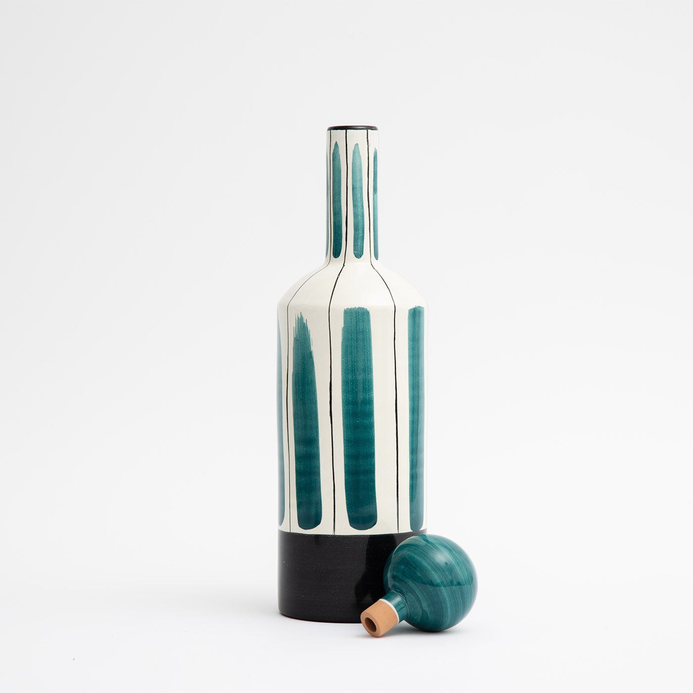 Talia Decorative Teal Bottle with Lid - Alternative view 1