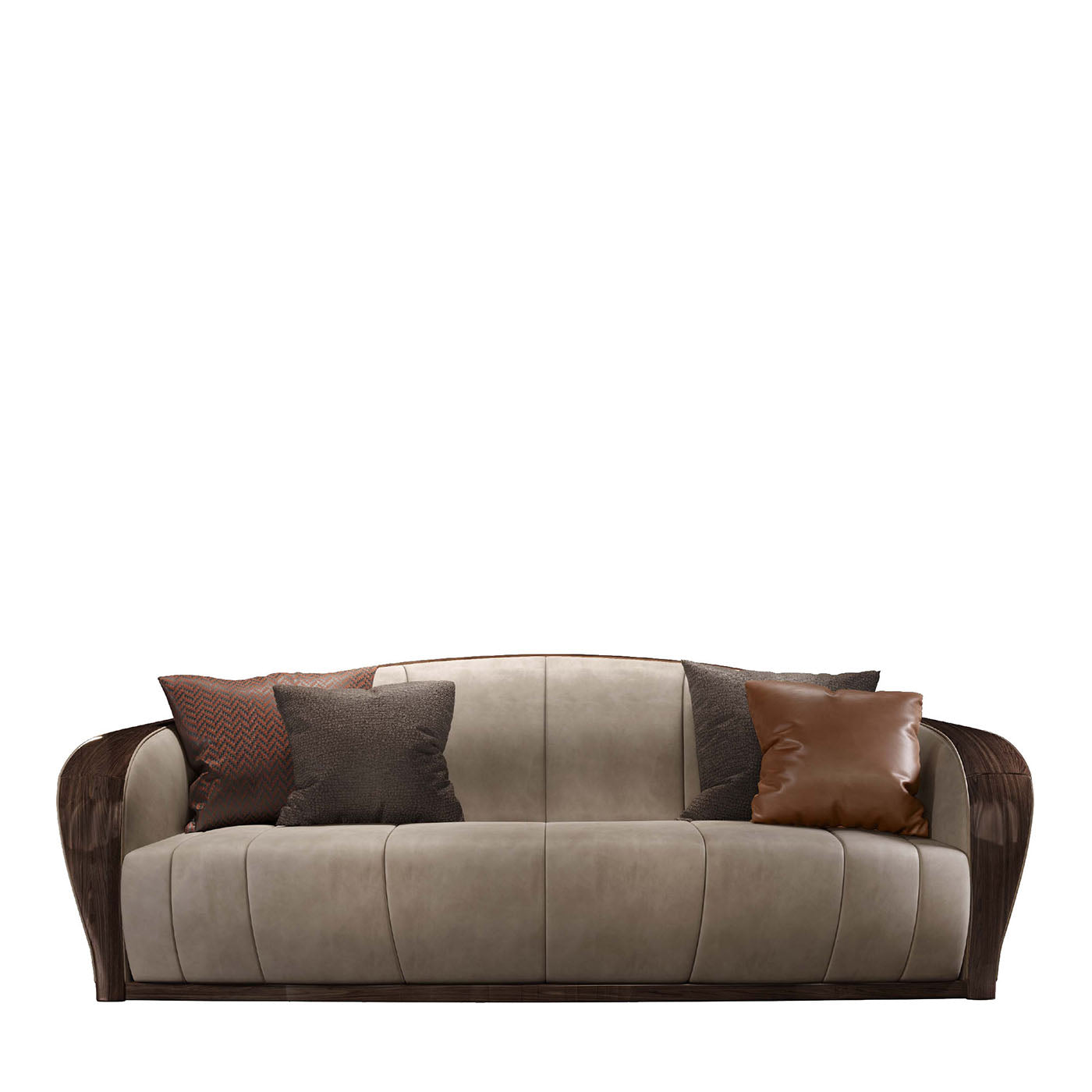  Castagno Channeled Brown-Leather Sofa - Main view