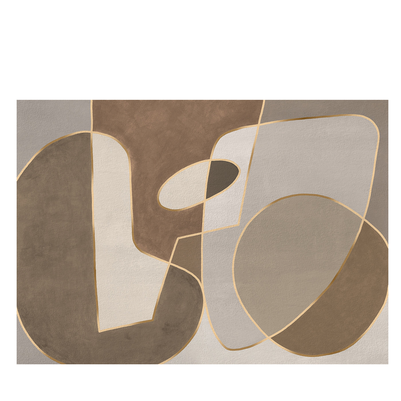 Papel pintado marrón con textura de formas sobre formas - Vista principal