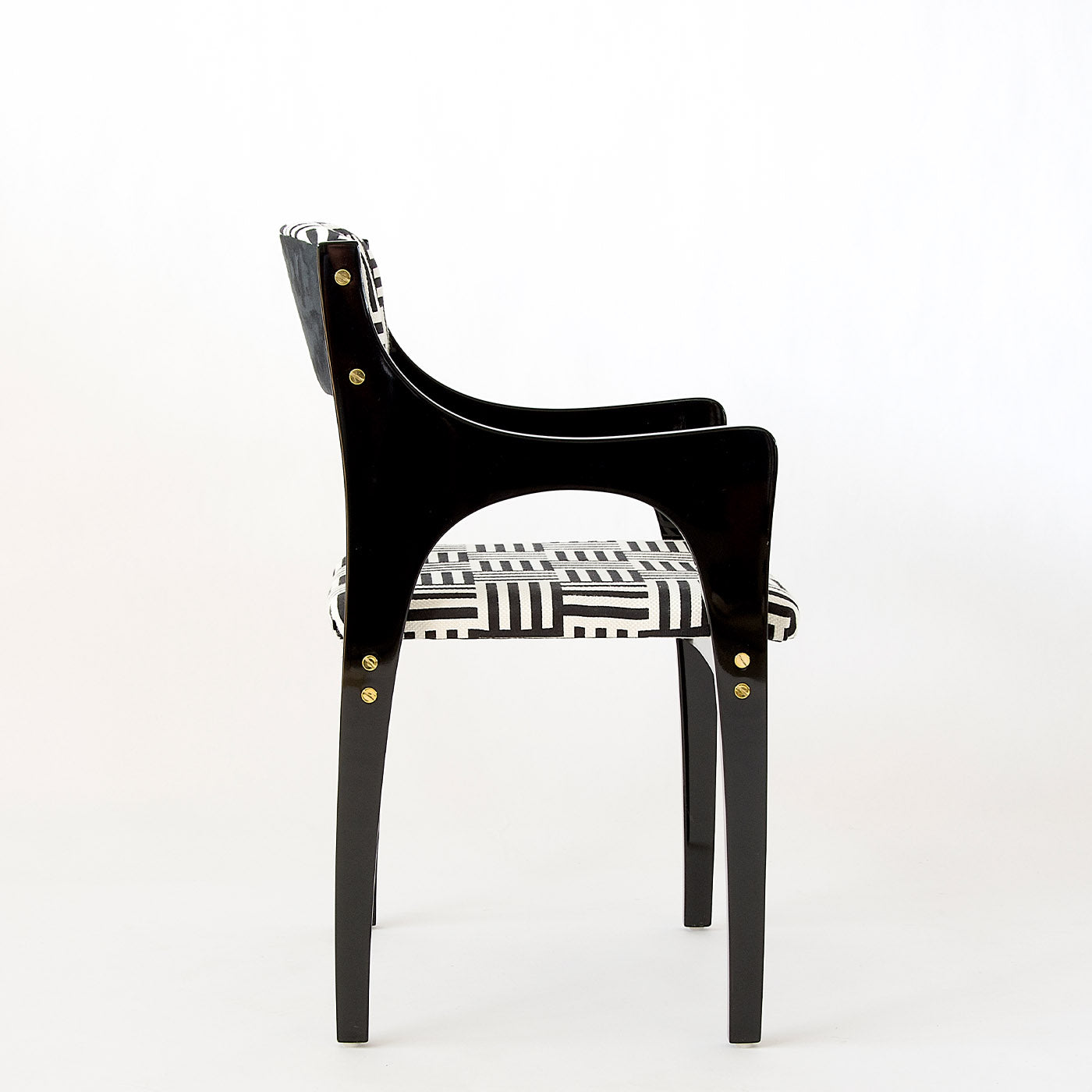 Lola 50's-Inspired Black & White Chair With Arms - Alternative view 2