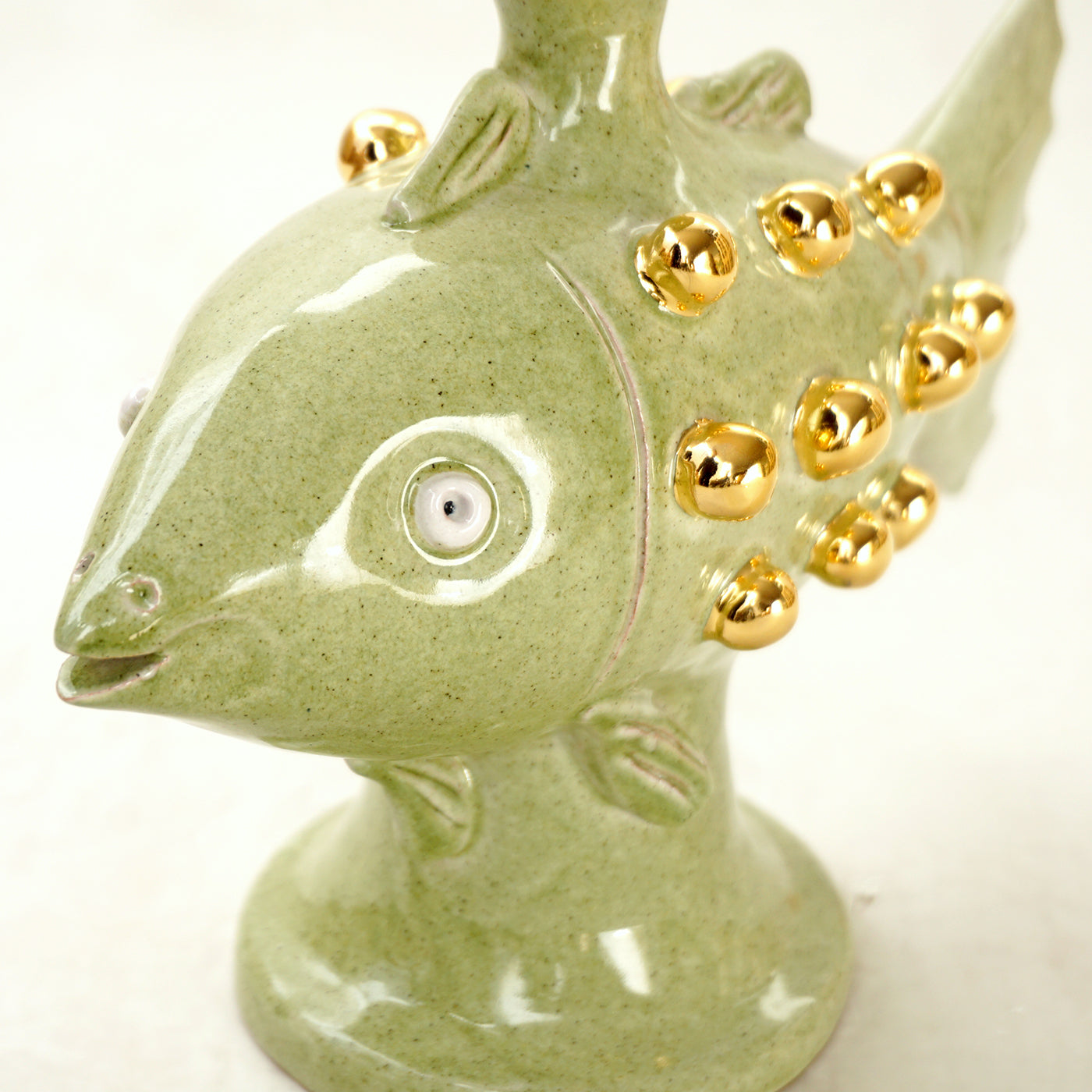 Pesce Zoomorphic Green Ceramic Candleholder - Alternative view 4