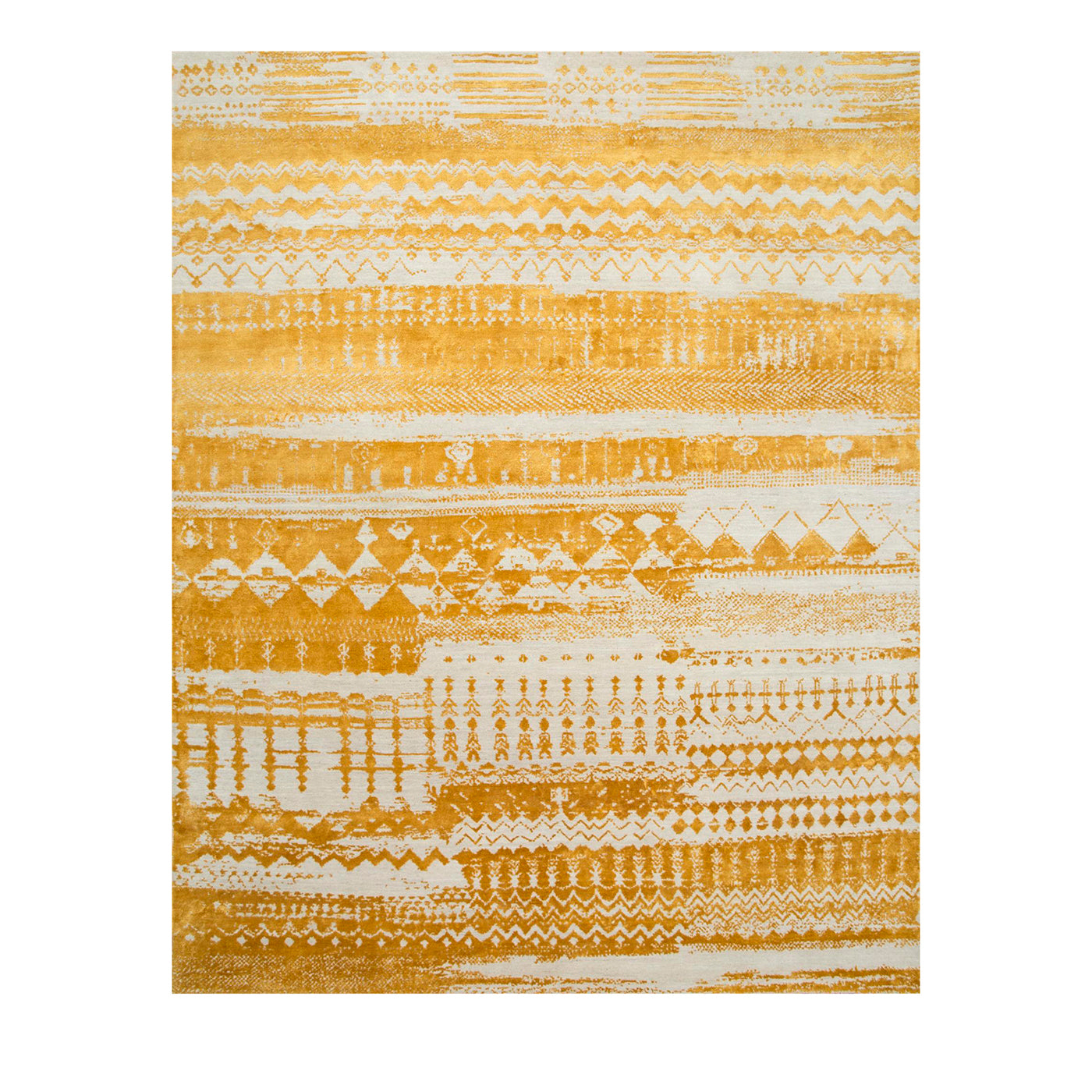 Amber Horizon White & Light Topaz Hand Knotted Rug - Main view