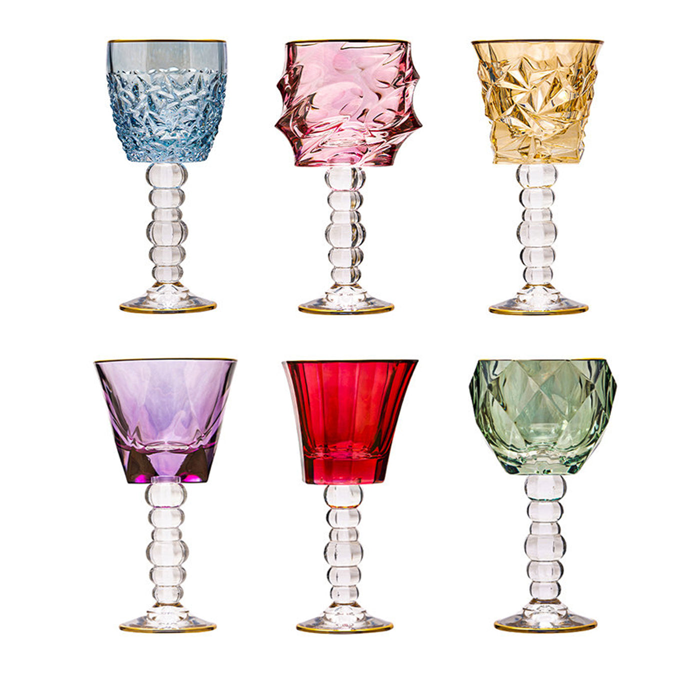 Set of Six Tall Assorted Chalices - Main view
