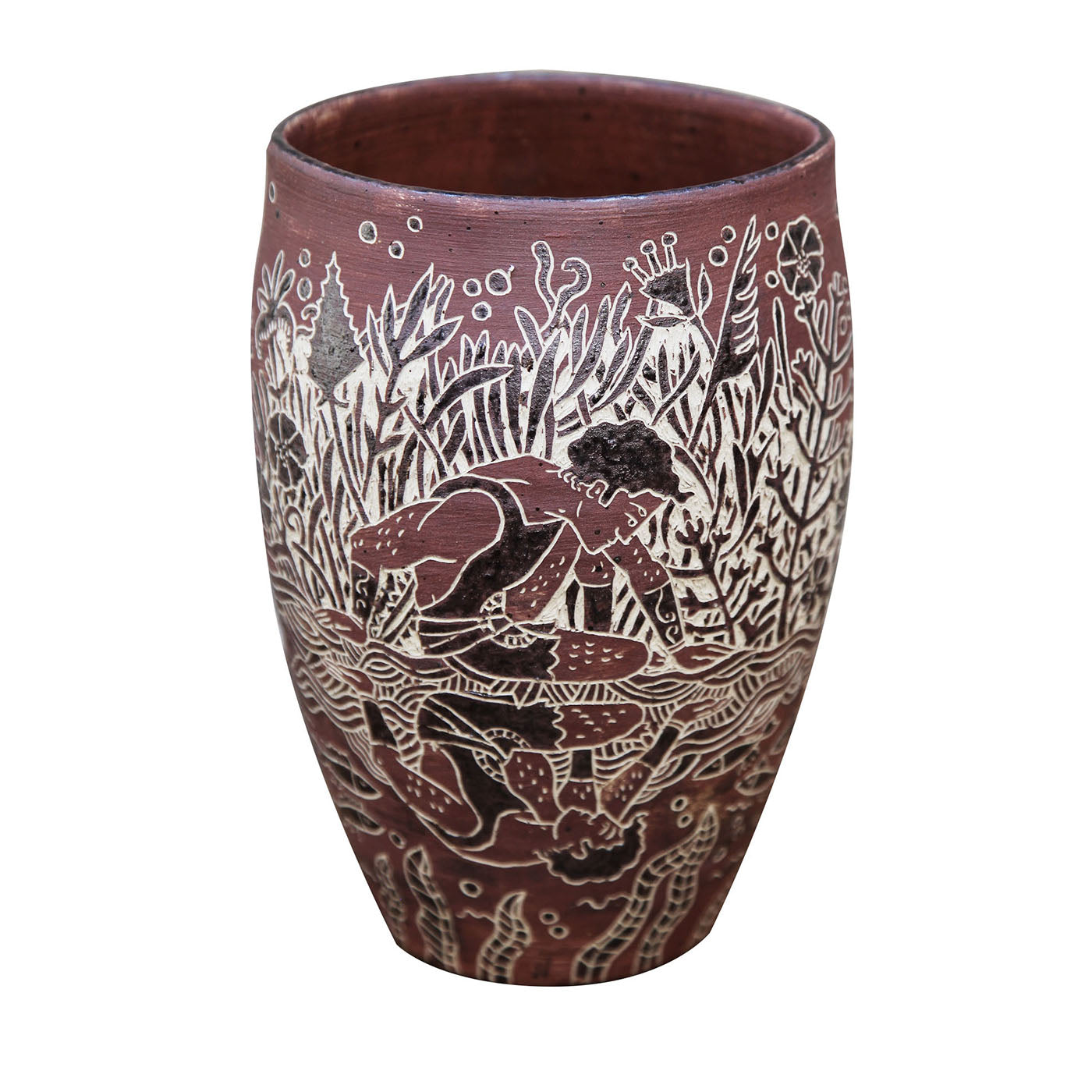 Narciso Stoneware And Wild Clay Vase - Main view
