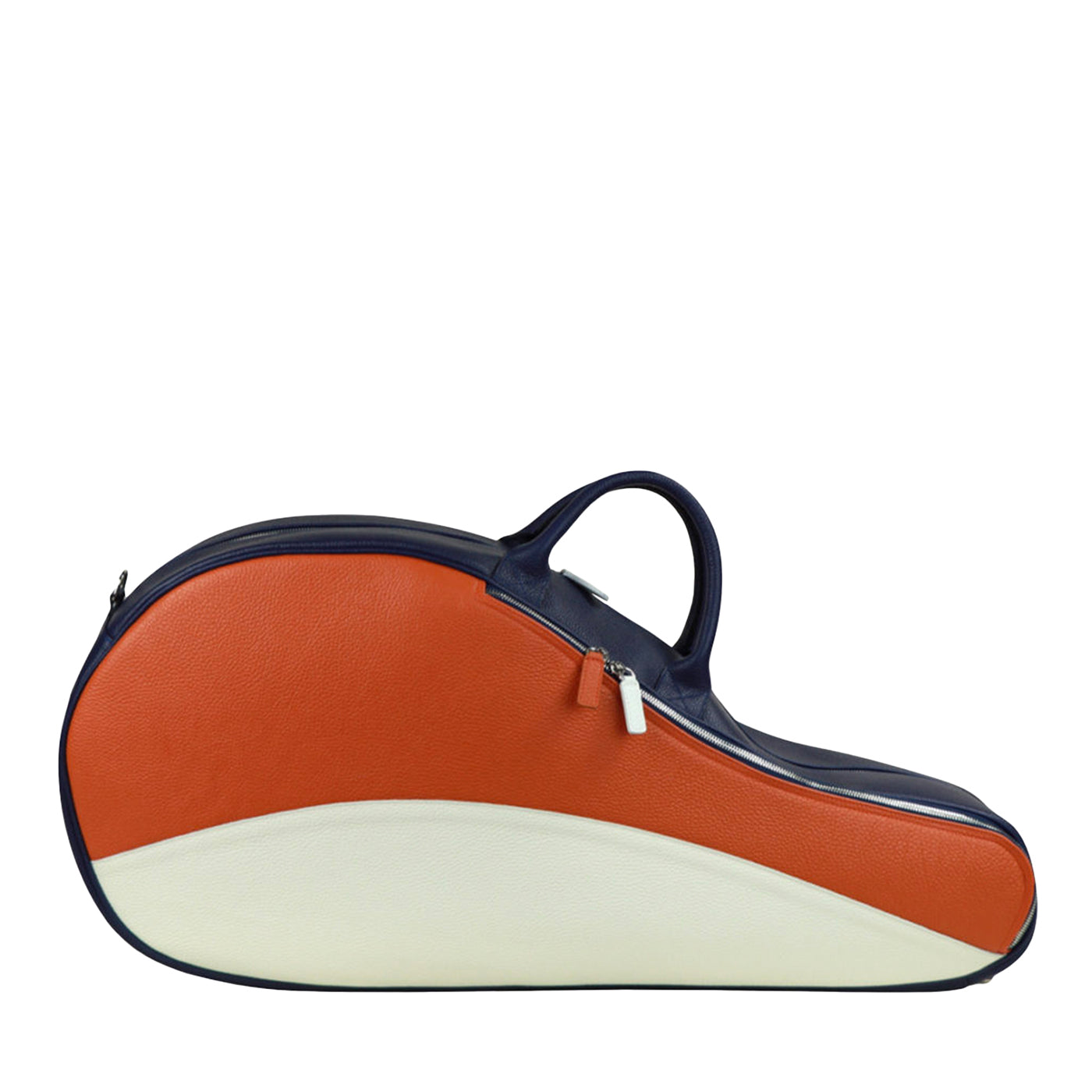 Bolsa de tenis original de piel naranja/blanca/azul - Vista principal