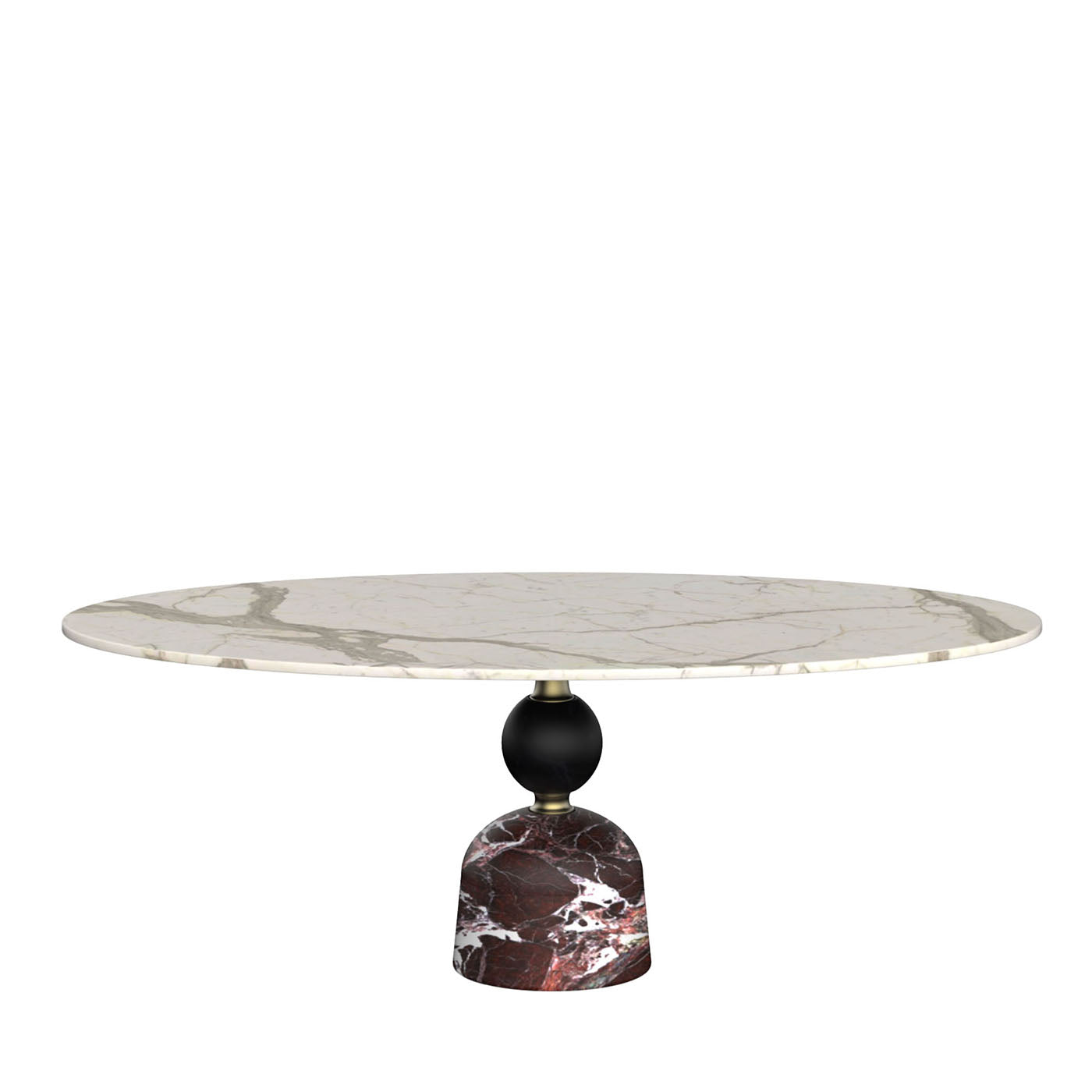 Artù Table de salle à manger ronde en marbre polychrome par Paolo Rizzatto #2 - Vue principale