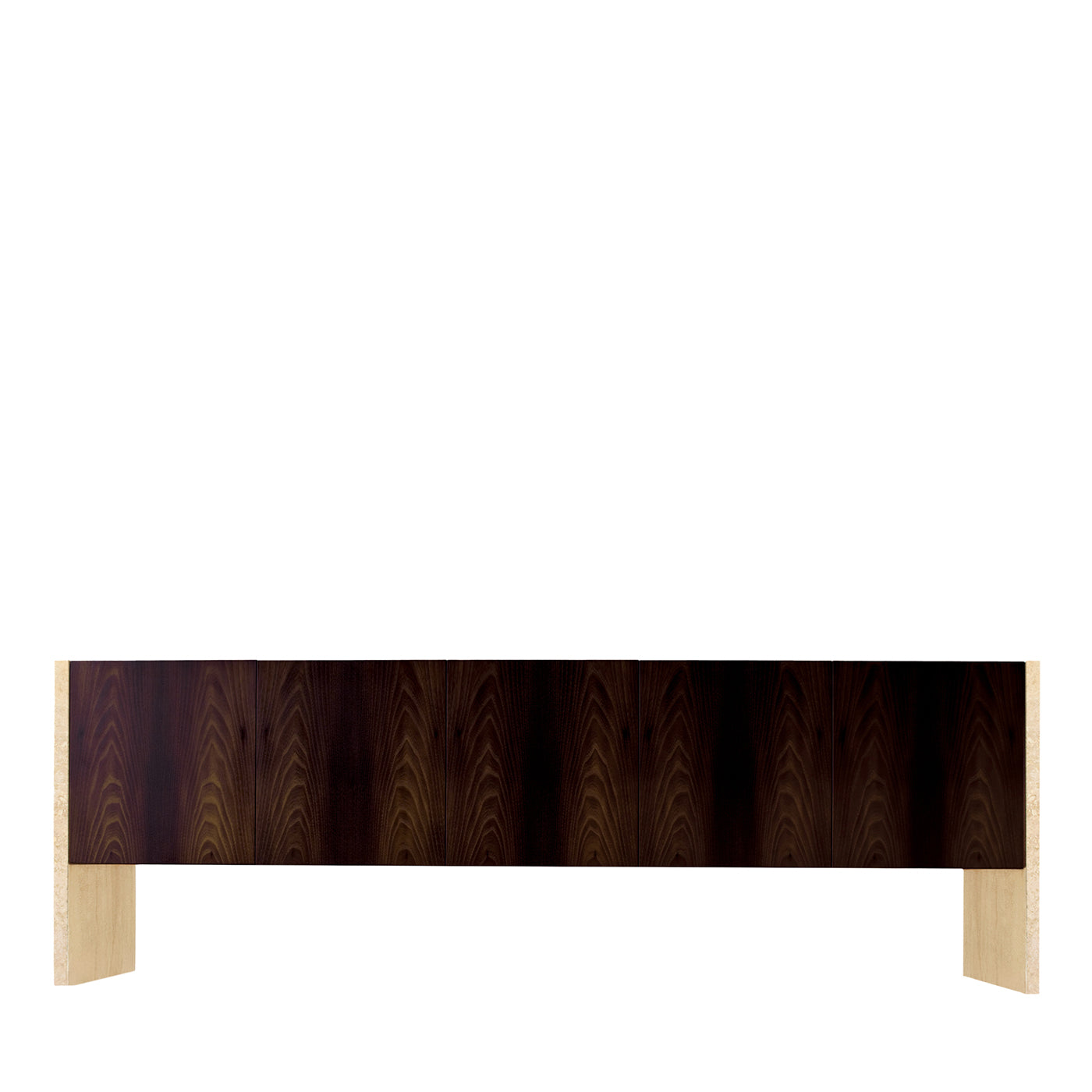 Brug brown veneered wood with marble side panels sideboard - Main view