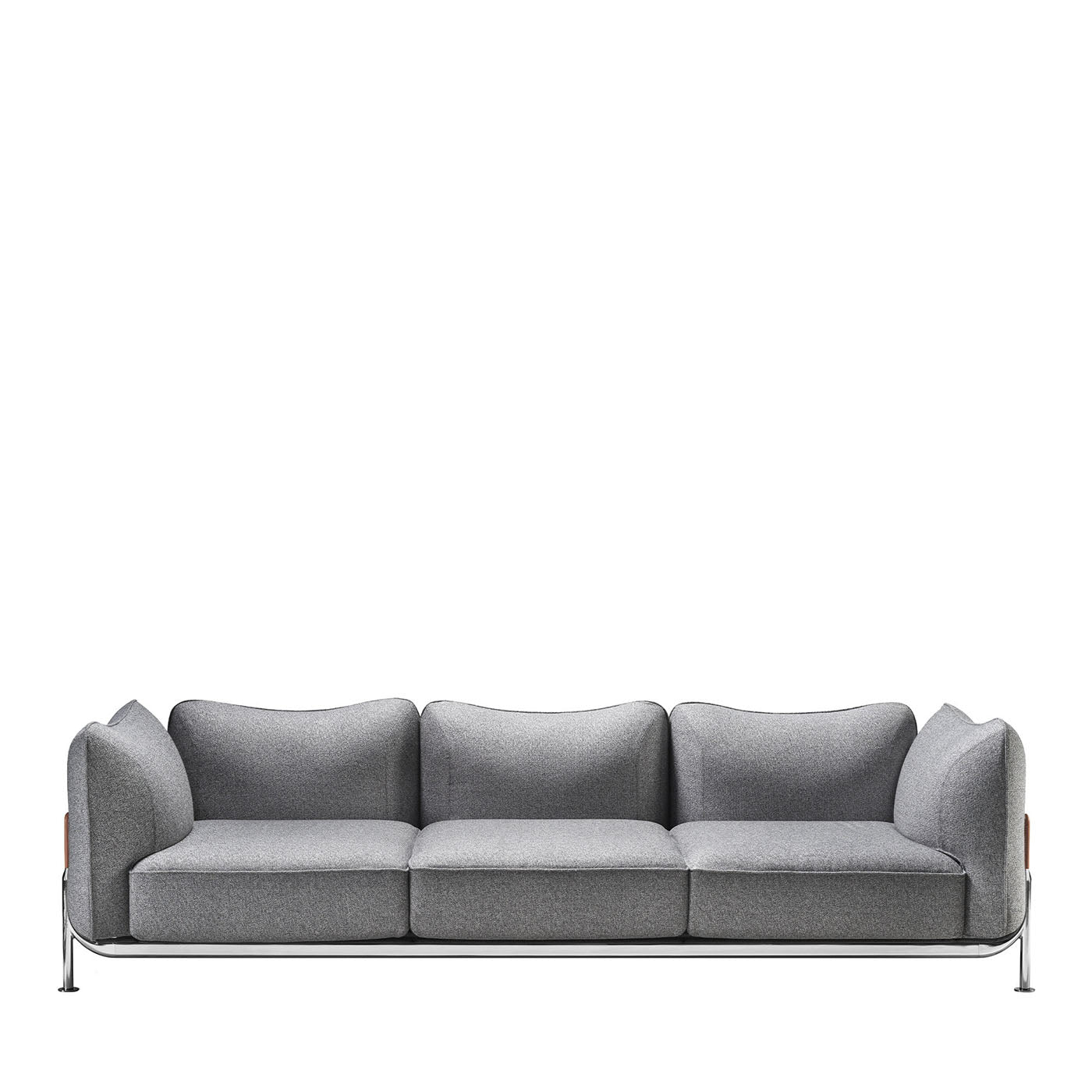 Tasca 3-Seater Gray Fabric Sofa - Main view