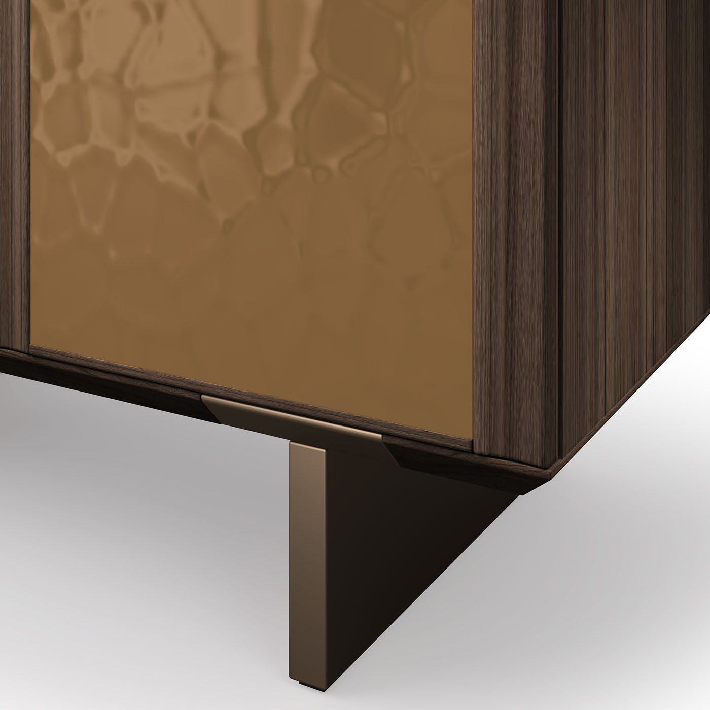 Solferino Canaletto walnut burnished bronze liquid metal doors sideboard - Alternative view 3