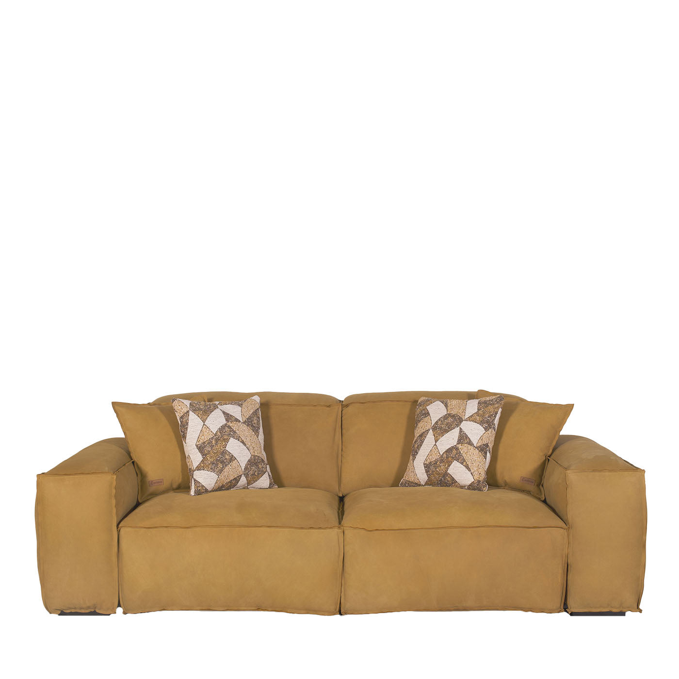 Placido Yellow Leather Sofa - Main view